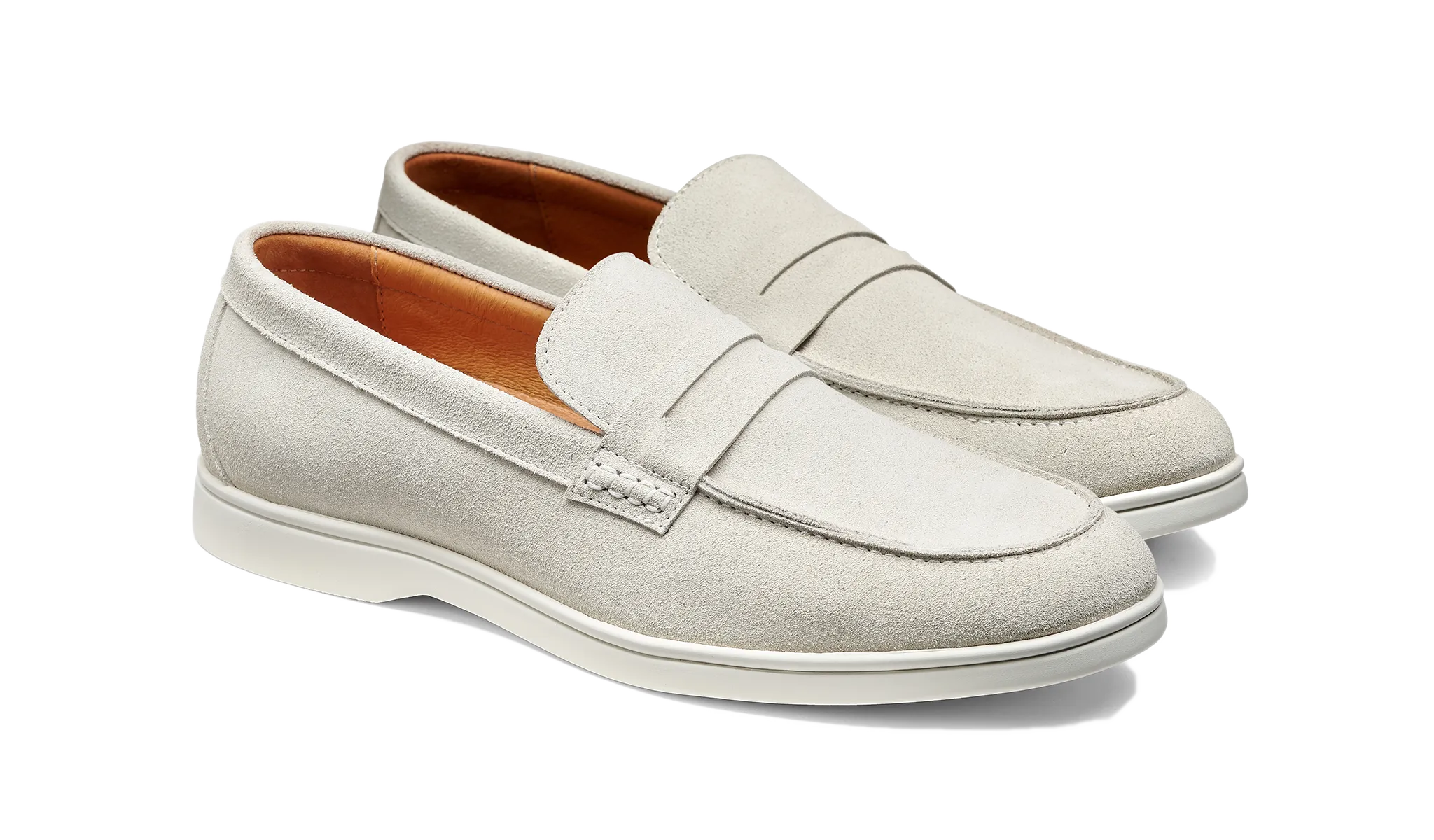 Santiago - White Suede White Sole Balance Fit
