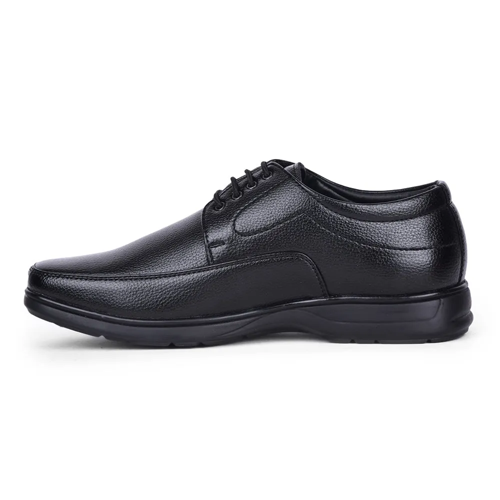 Stylish Footwear Minimal Sleek Finish Fortune Black Formal Lacing Derby Shoes For Men HOL-131E By Liberty