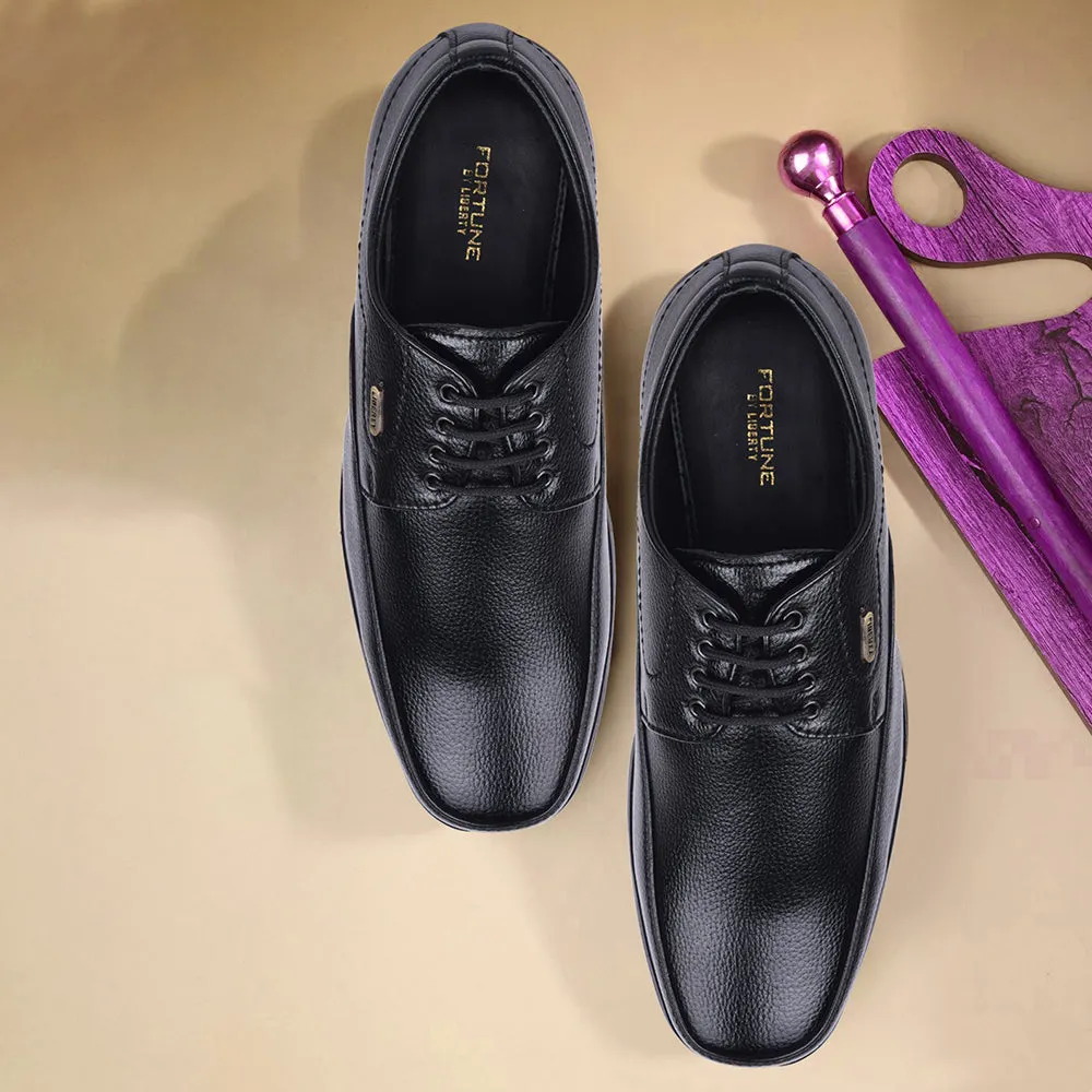 Fortune Black Formal Lacing Derby Shoes For Men HOL-131E By Liberty Glossy Touch Longwear Fit