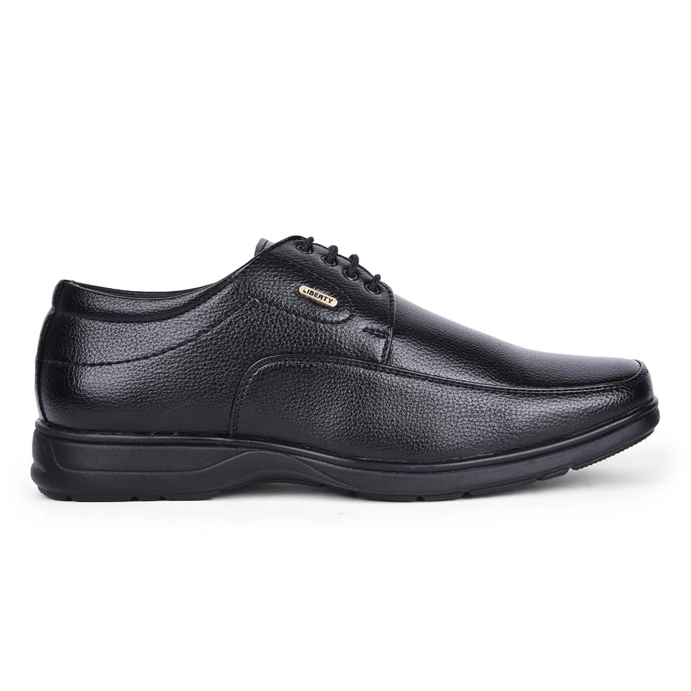 Fortune Black Formal Lacing Derby Shoes For Men HOL-131E By Liberty Evening shoes Sleek Leather