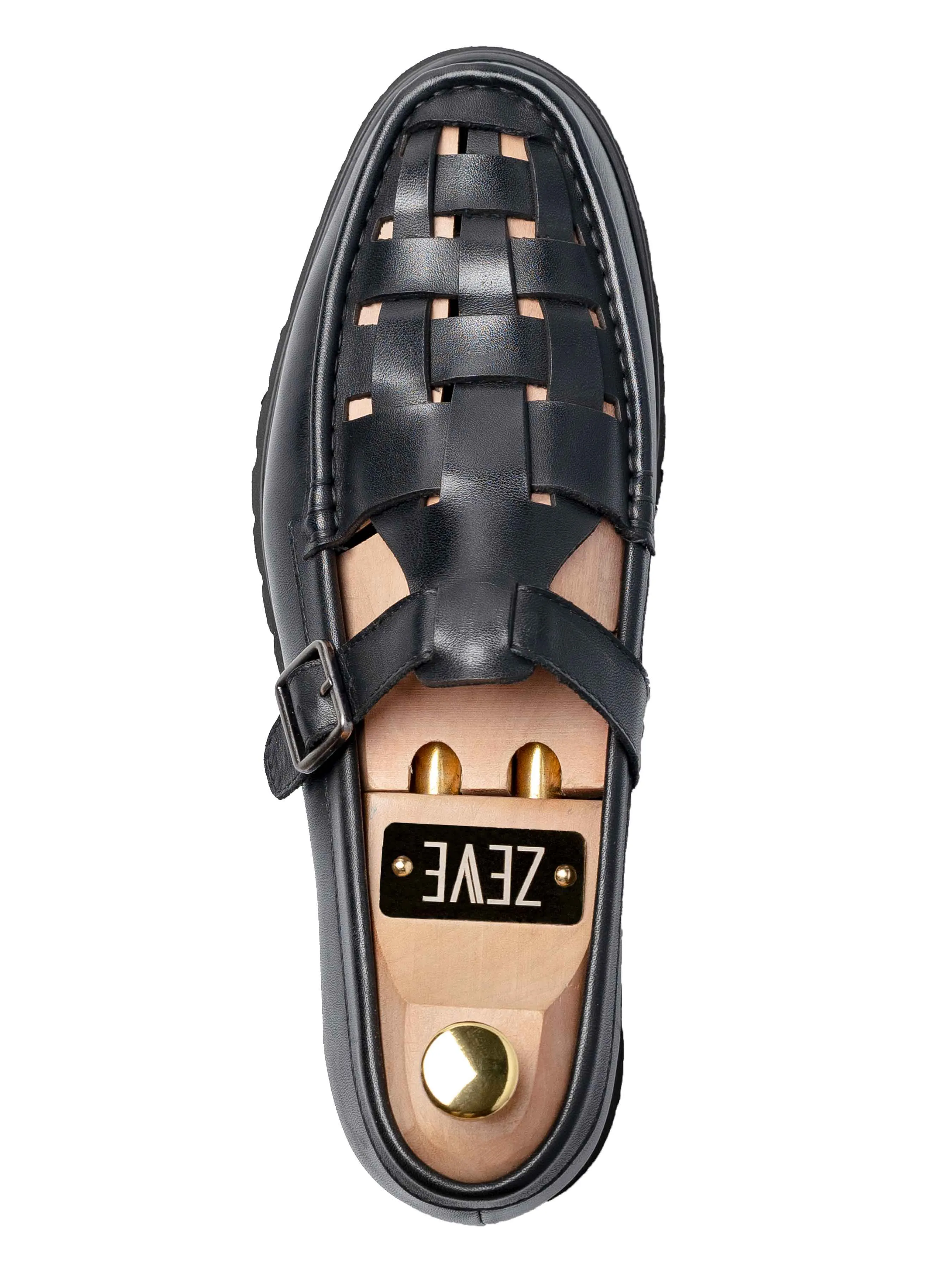 Air Path Firm Path Perry Weave Loafer - Solid Black Leather (Eva Combat)