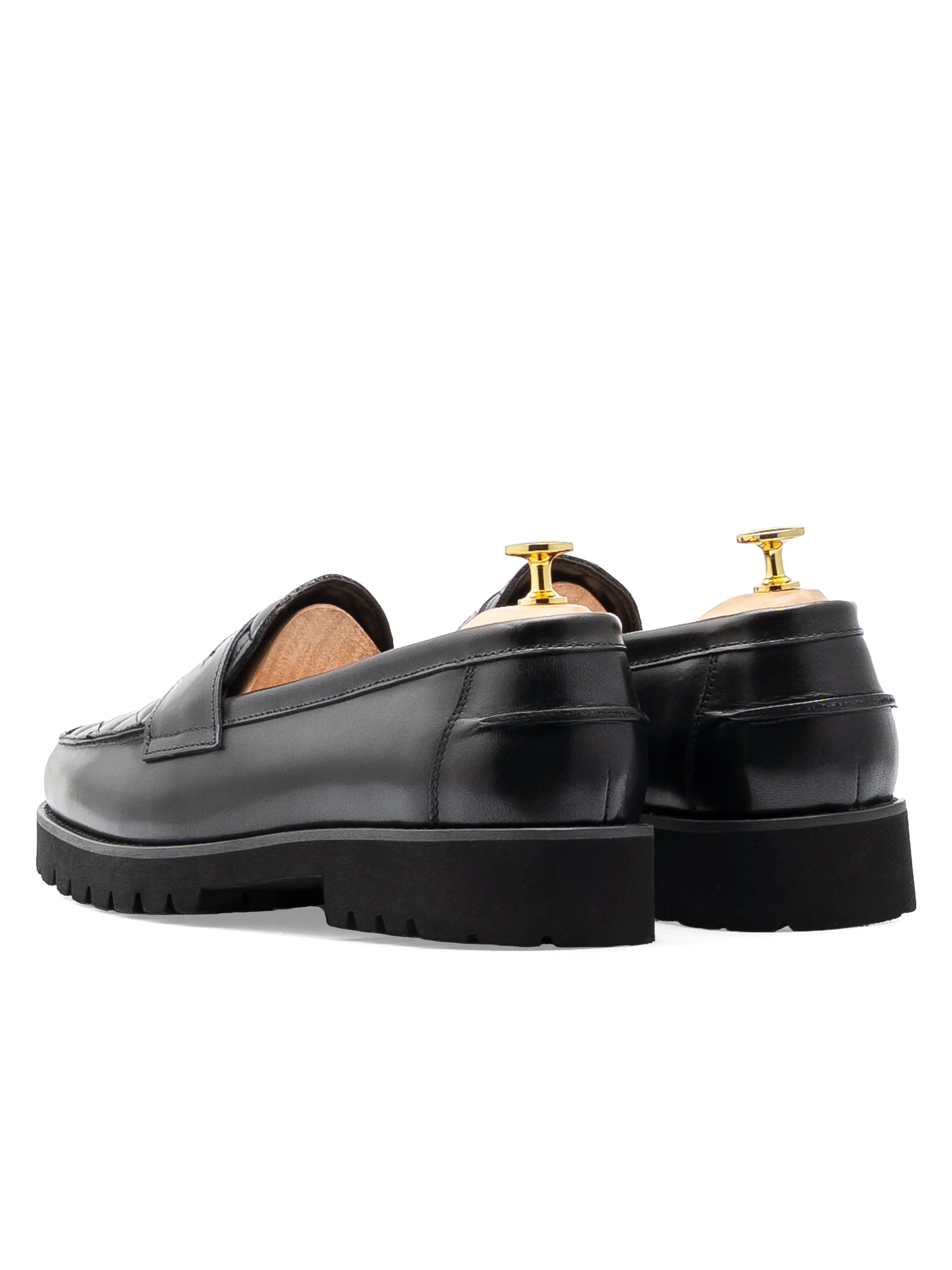 Vadillo Penny Loafer - Solid Black Leather (Eva Combat) Step Free