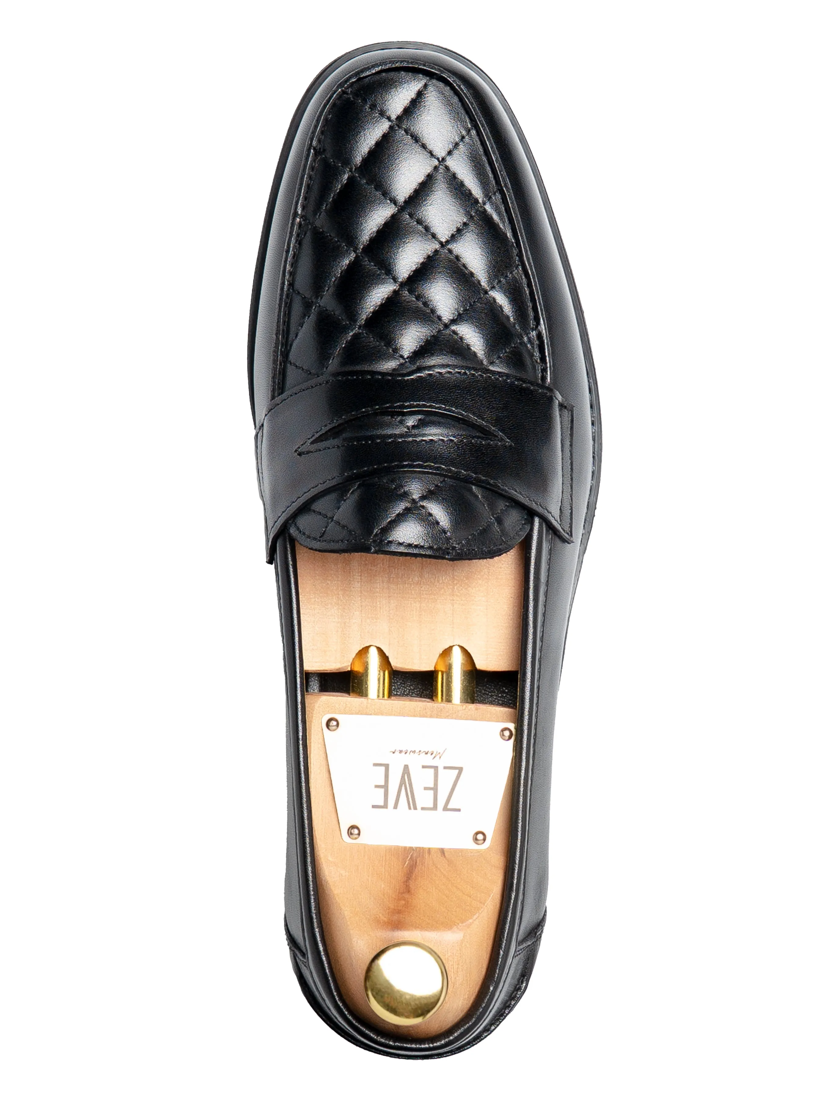 Power Steps Vadillo Penny Loafer - Solid Black Leather (Eva Combat)