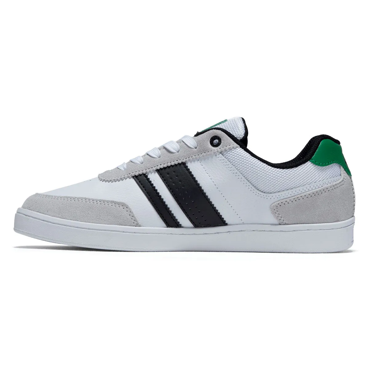 DVS Milan ST Shoes - White/Black/Green Suede High Support