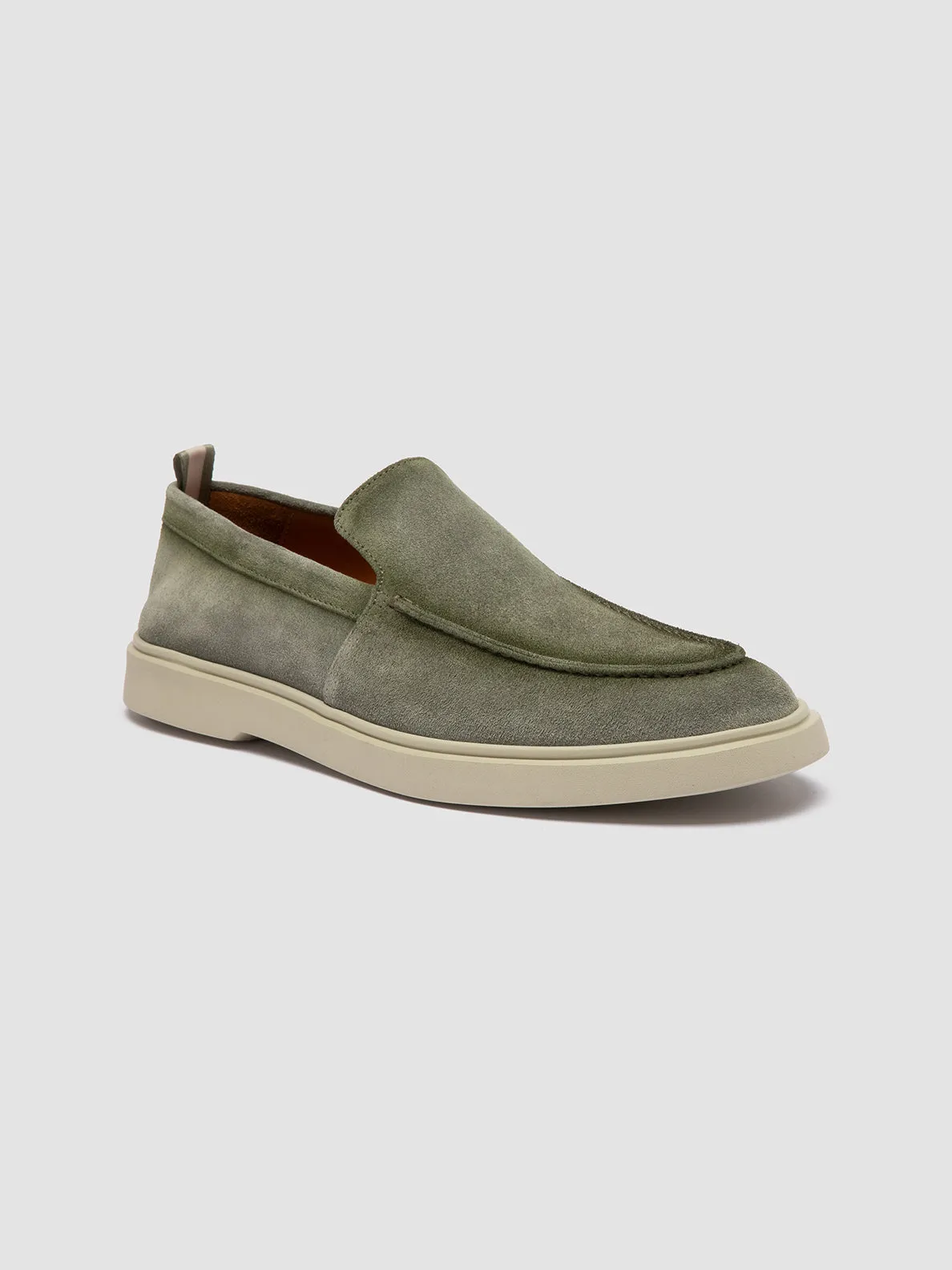 BONES 002 - Green Suede Loafers Simple Elegance