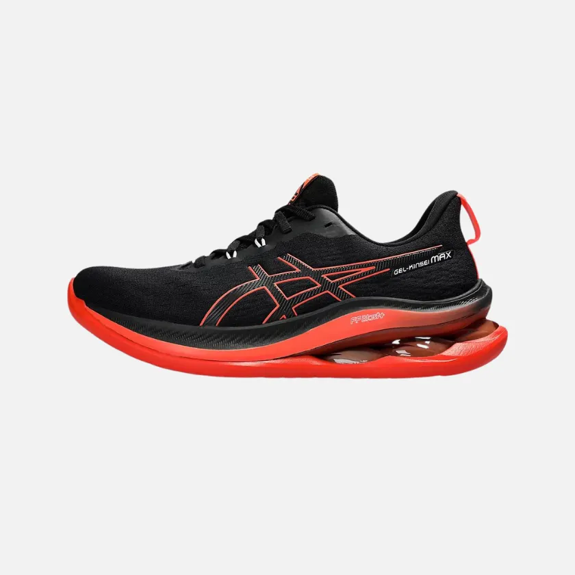 Superior Cushioning Asics Gel-Kinsei MAx Men's Running Shoes -Black/Sunrise Red