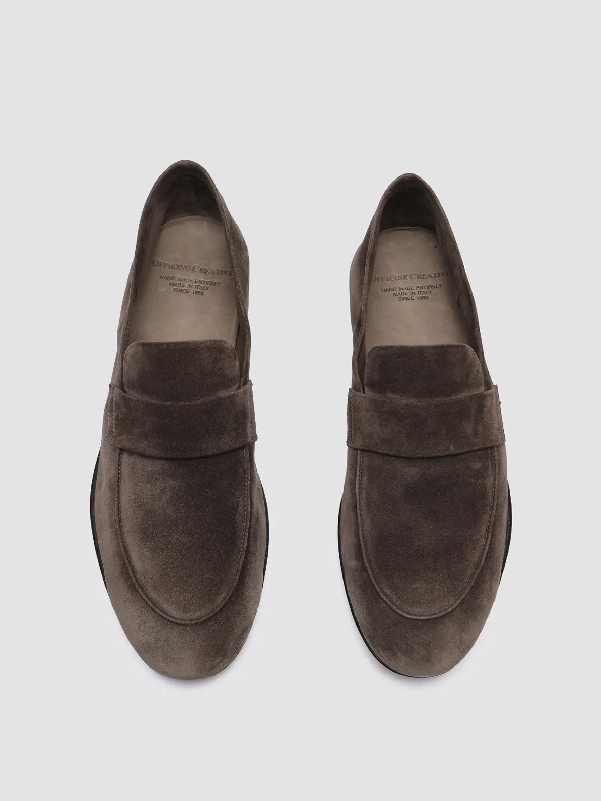 Burnished Finish AIRTO 001 - Brown Suede Loafers
