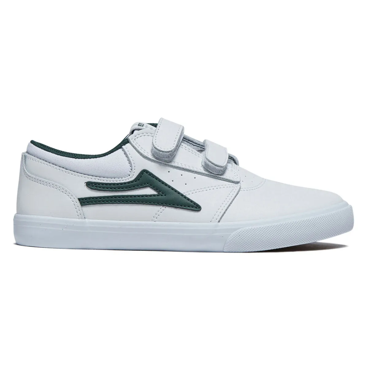 Lakai Youth Griffin Shoes - White/Pine Leather Essential Wear