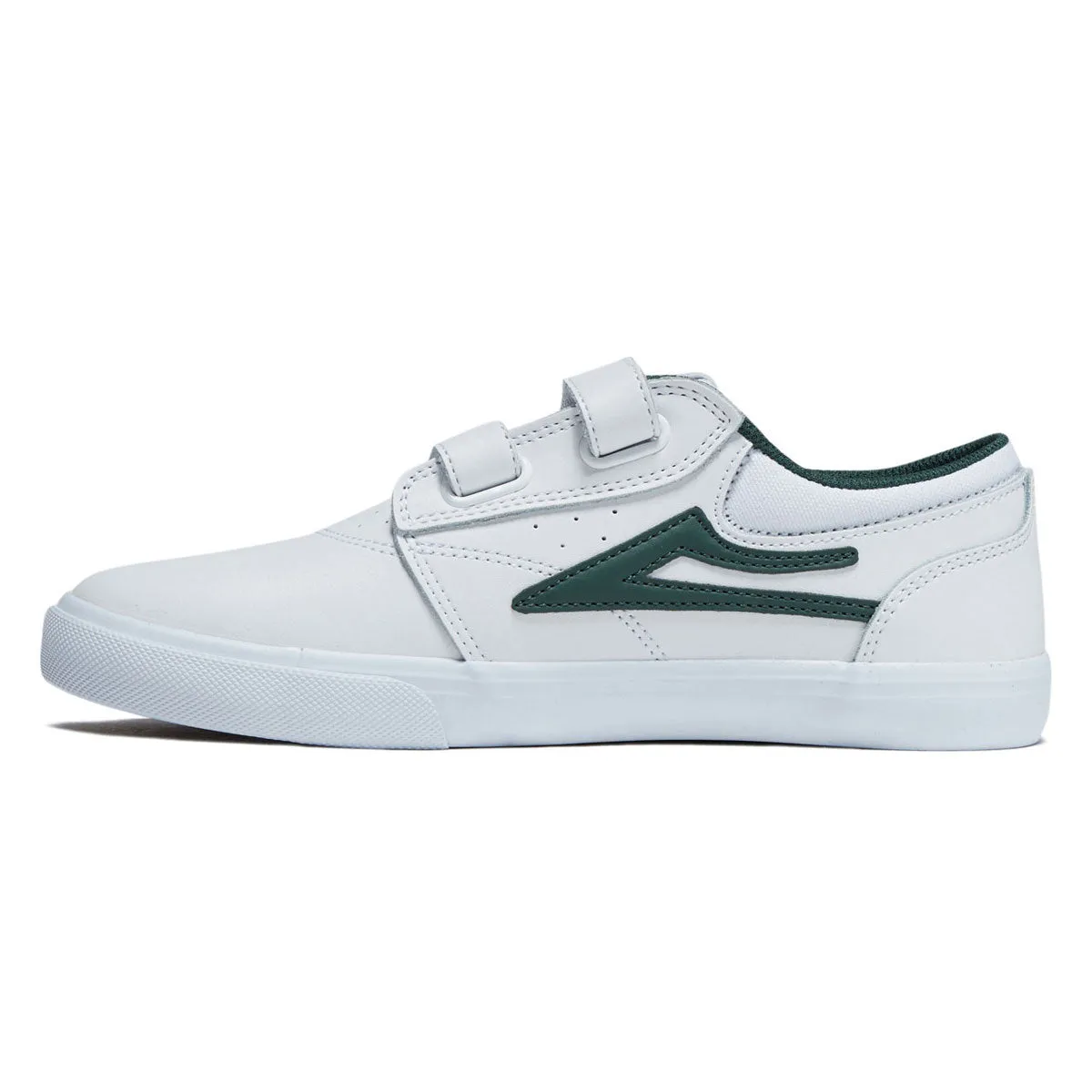 Lakai Youth Griffin Shoes - White/Pine Leather Comfortable fit