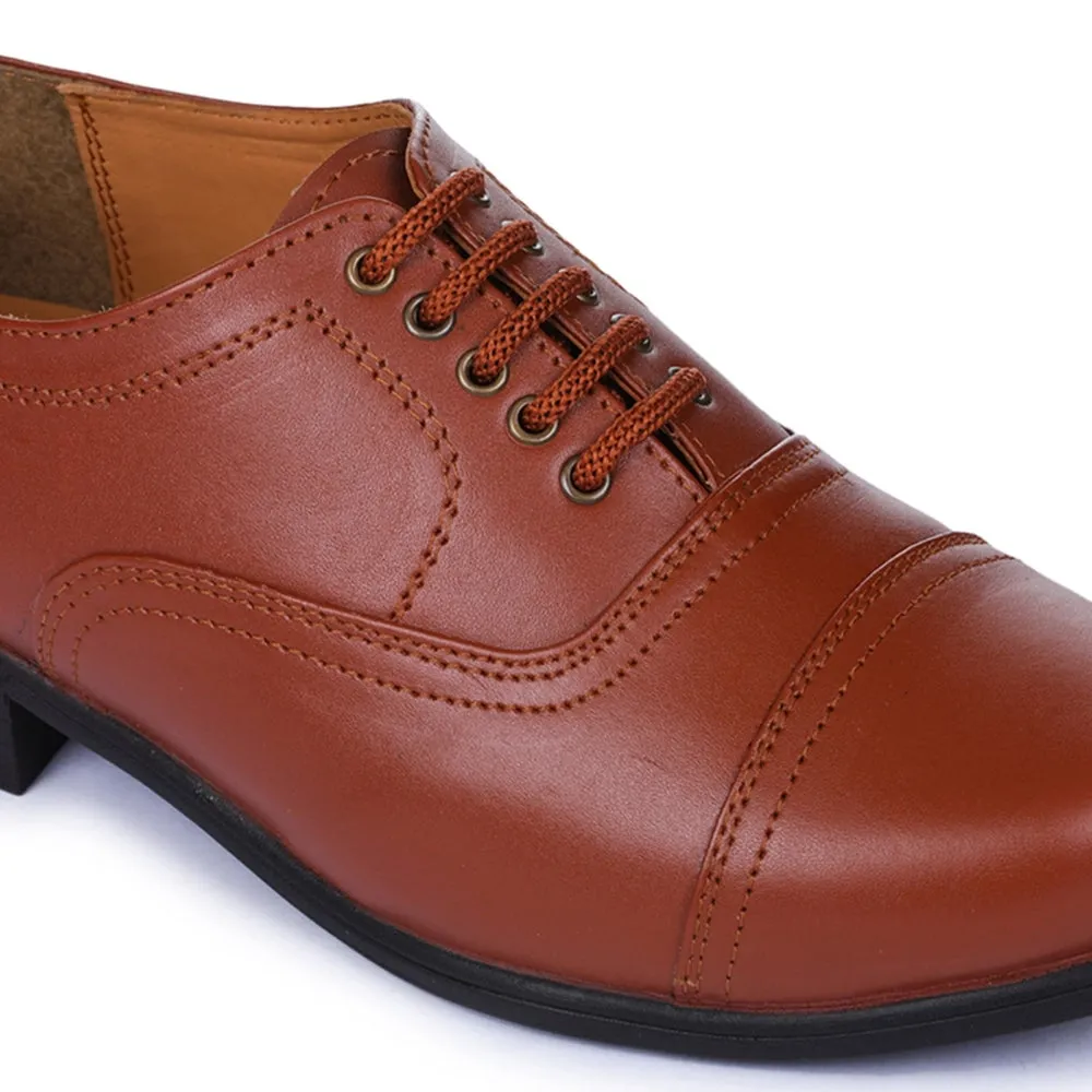 Travel Comfort Fortune Tan Classic Oxford Shoes For Men 7168-03 By Liberty
