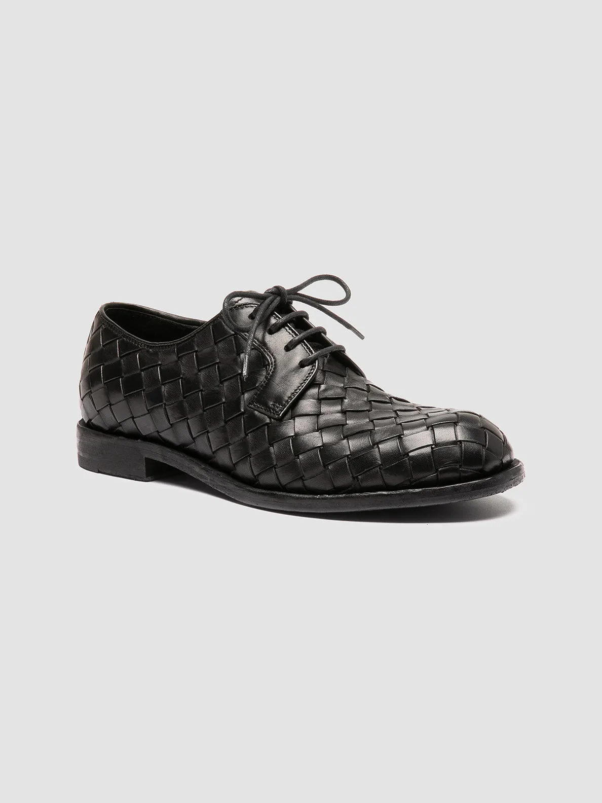 RUGGED 007 - Black Leather Derby Shoes Easy Walk