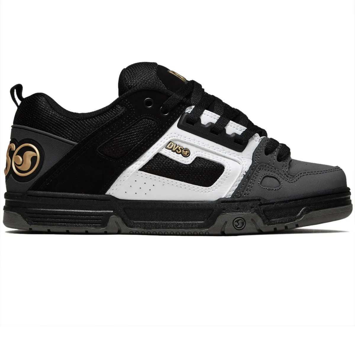 Quick Response Ventilated Upper DVS Comanche Shoes - Black/White/Charcoal Nubuck