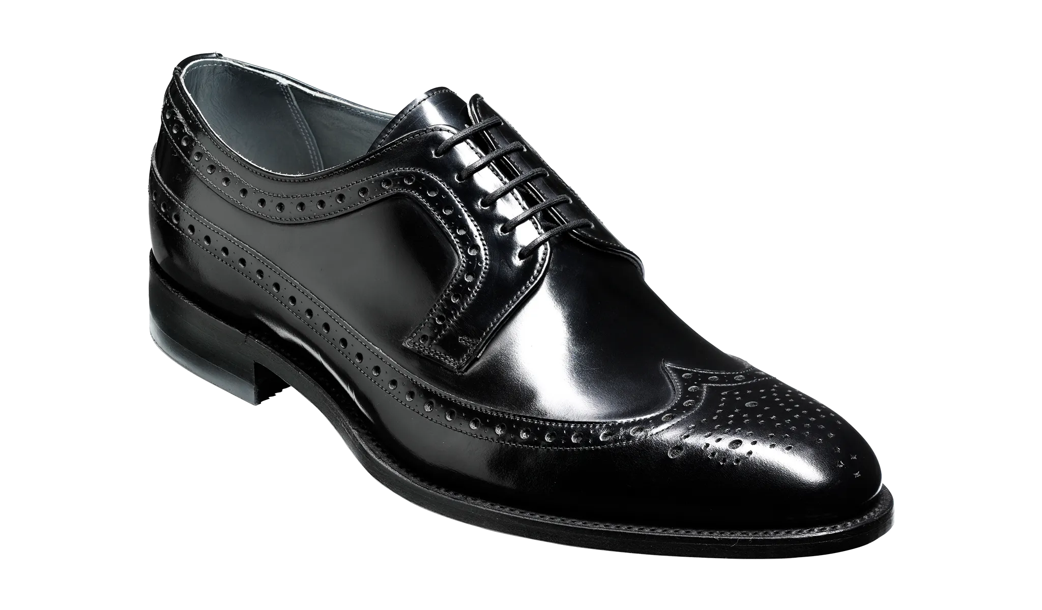 Woodbridge - Black Hi-Shine Smooth Step Feel Subtle Stitch