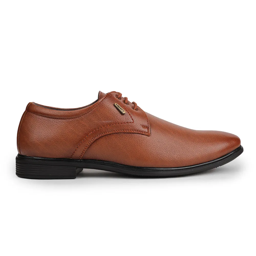 Soft Base Fortune Tan Formal Lacing Derby Shoes For Men HOL-130E By Liberty