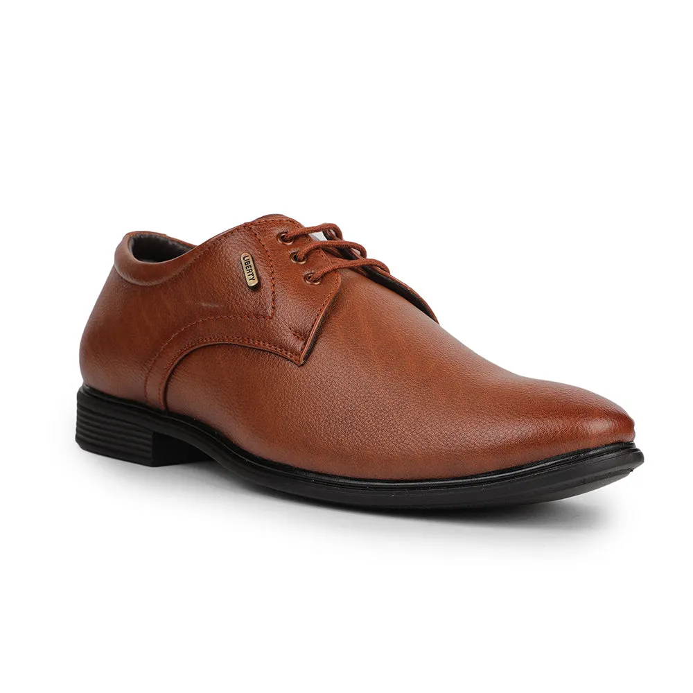 Fortune Tan Formal Lacing Derby Shoes For Men HOL-130E By Liberty Long Wear