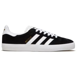 Adidas Gazelle Adv Shoes - Core Black/White/Gold Metallic Shock Resistance