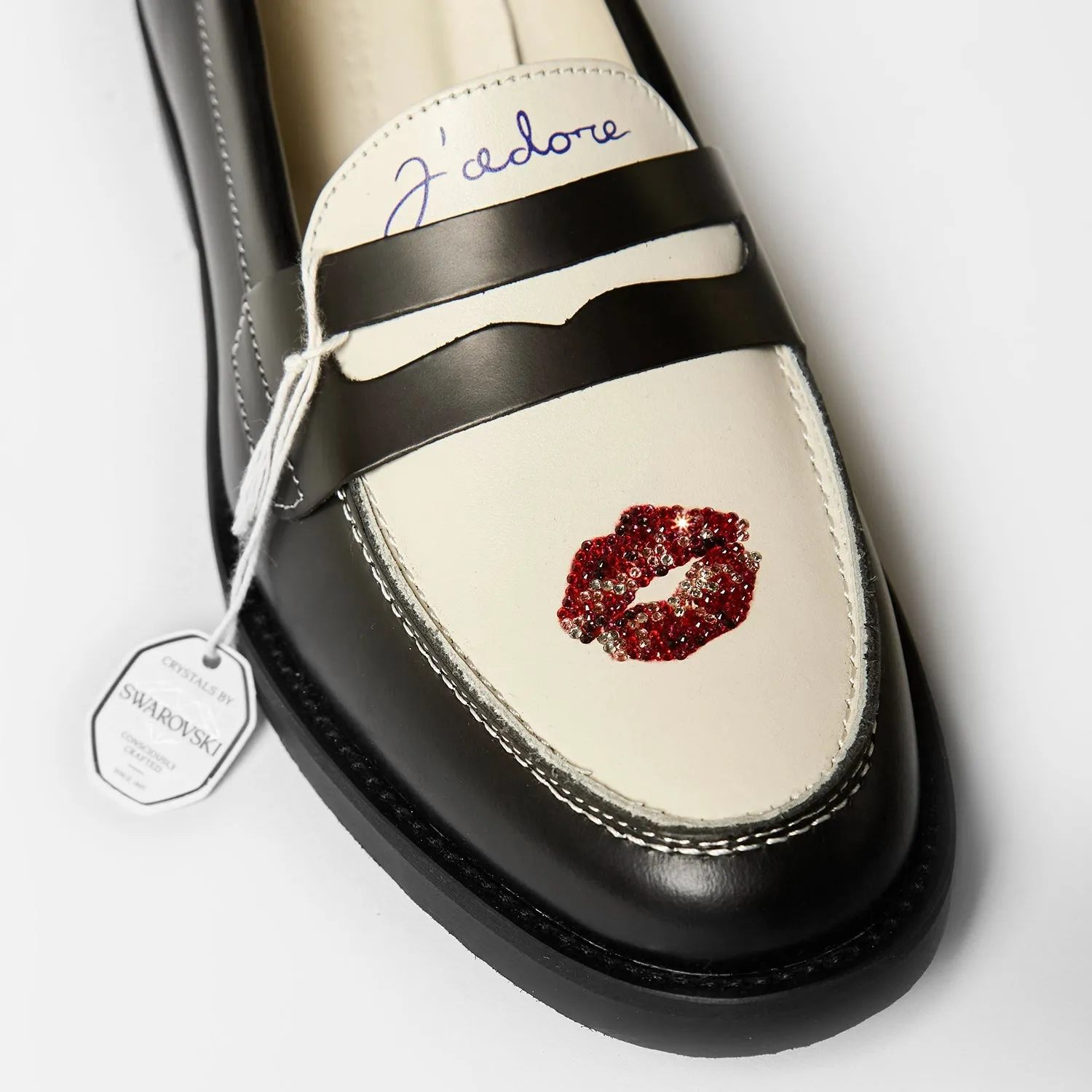 AI Path design Wilde Swarovski Crystals Kiss Penny Loafer - Men's