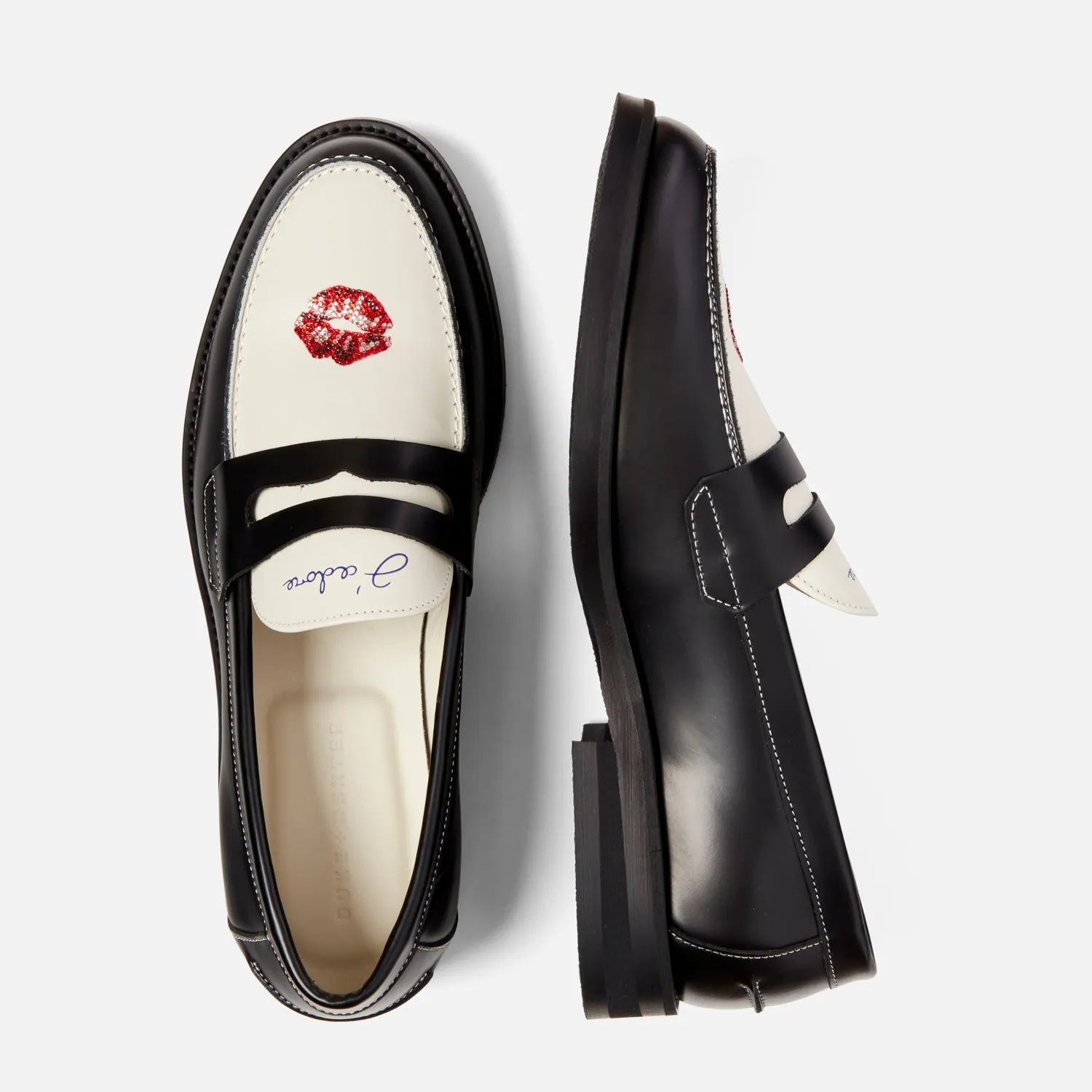 Sky Blue Love Path Wilde Swarovski Crystals Kiss Penny Loafer - Men's