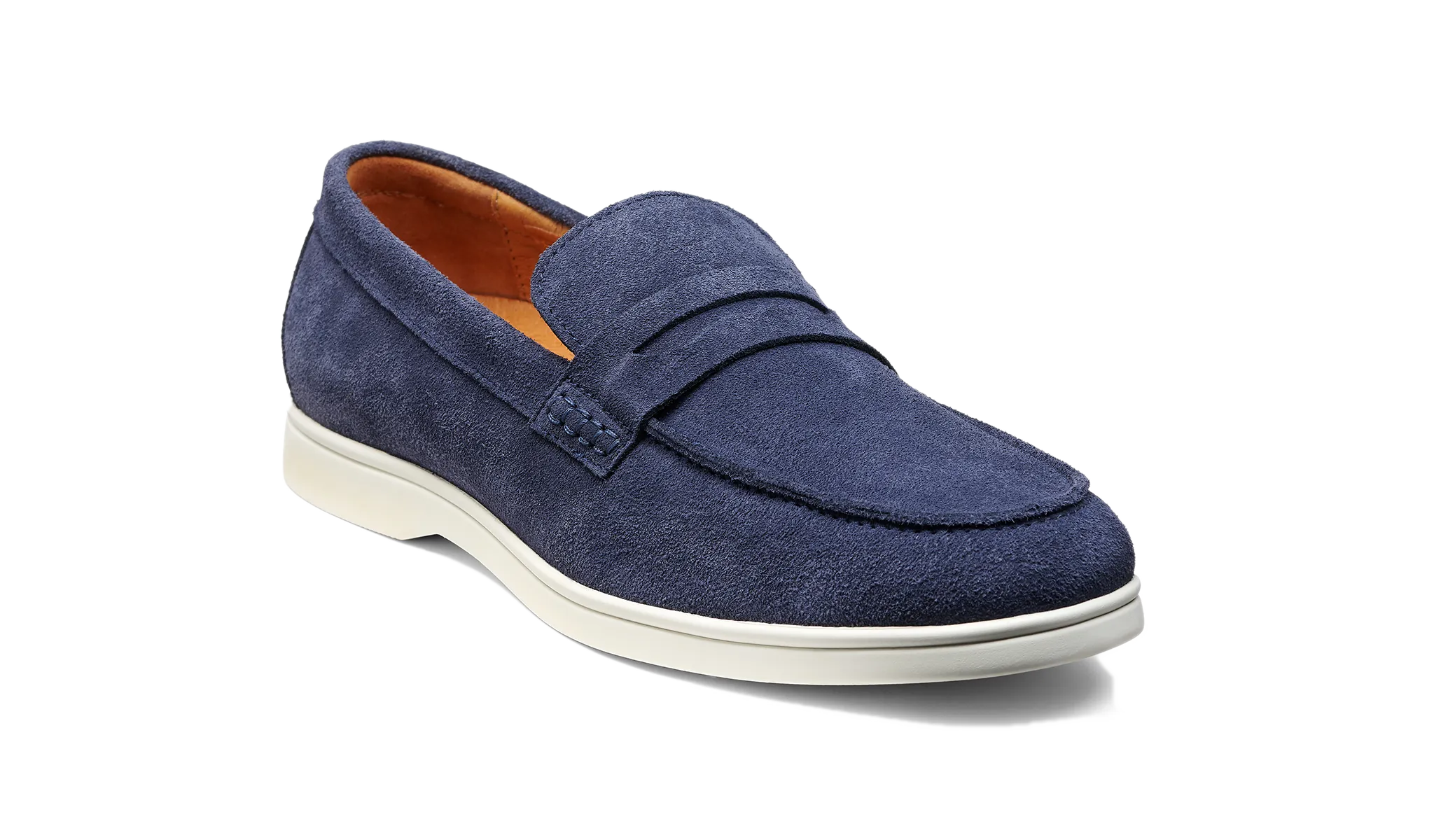 Santiago - Navy Suede White Sole Padded collar Move Light