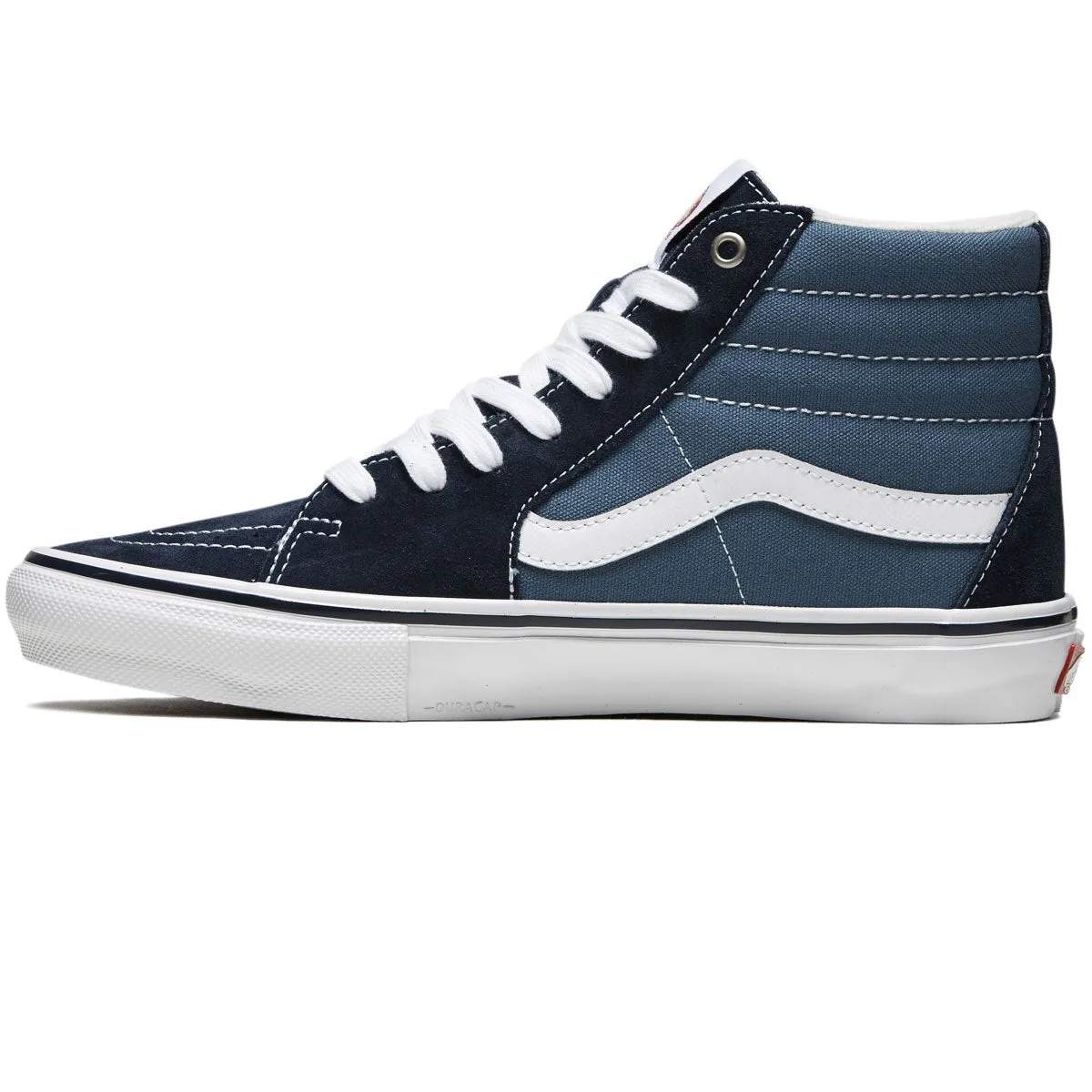 Soft Upper Soft Touch Vans Skate Sk8-Hi Shoes - Navy/White