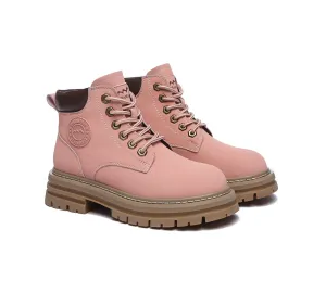 TARRAMARRA? Women Leather Lace Up Chunky Boots Stephanie Long Winter Walks Chilly Expedition Gear