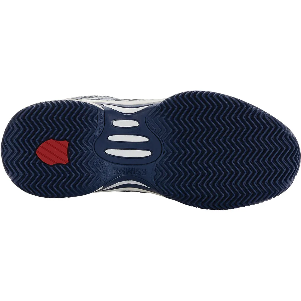 Easy Walk All Purpose K-Swiss Hypercourt Express 2 HB Tennis Shoes (Junior) - Blanc/Blue Opal/Lollipop