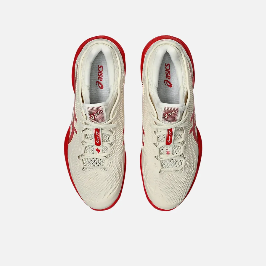 COURT FF 3 NOVAK tennis shoes - Cream/red Walking Stylish Design