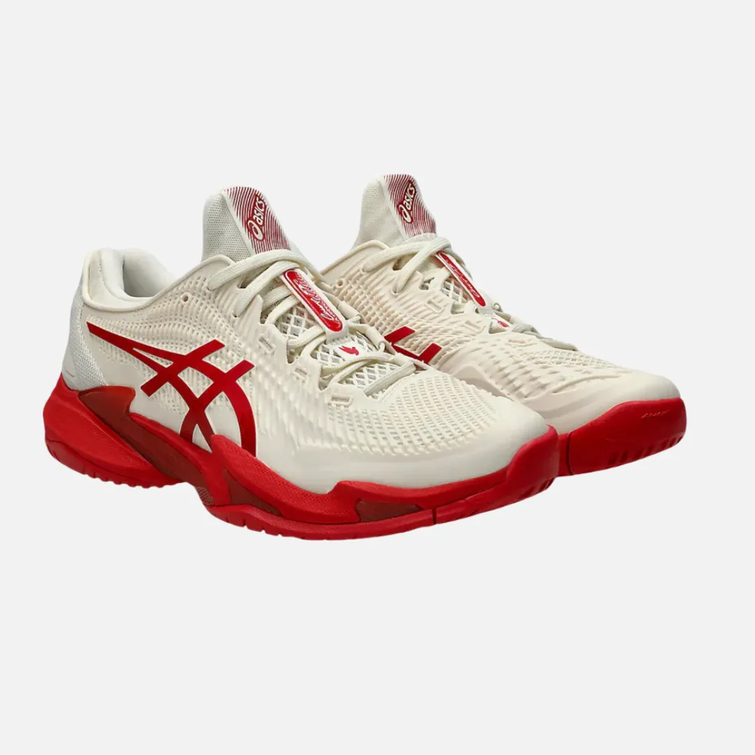 COURT FF 3 NOVAK tennis shoes - Cream/red fitness enthusiasts Lace Up Design