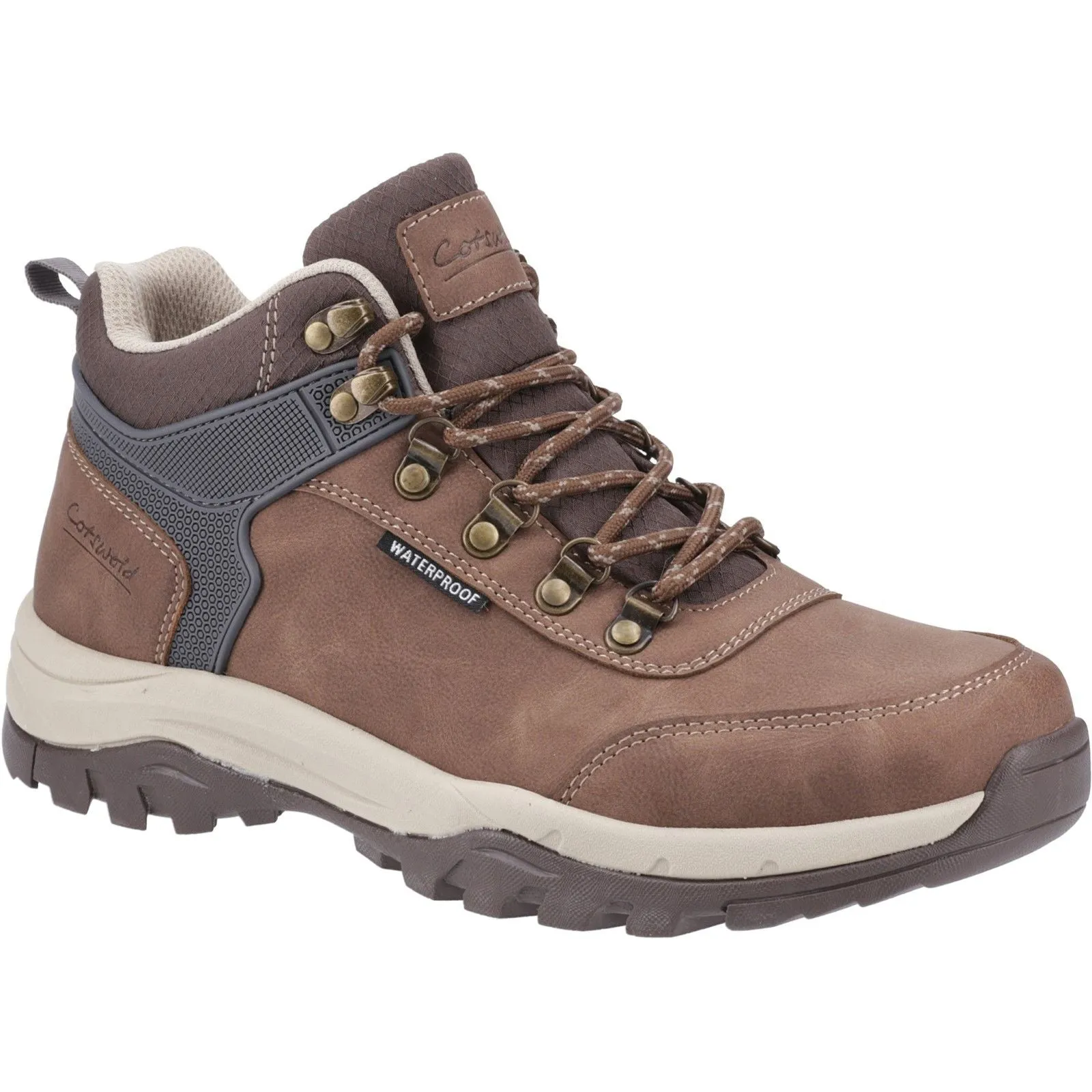 Cotswold Mens Overbury Hiking Boots Brown Off Grid