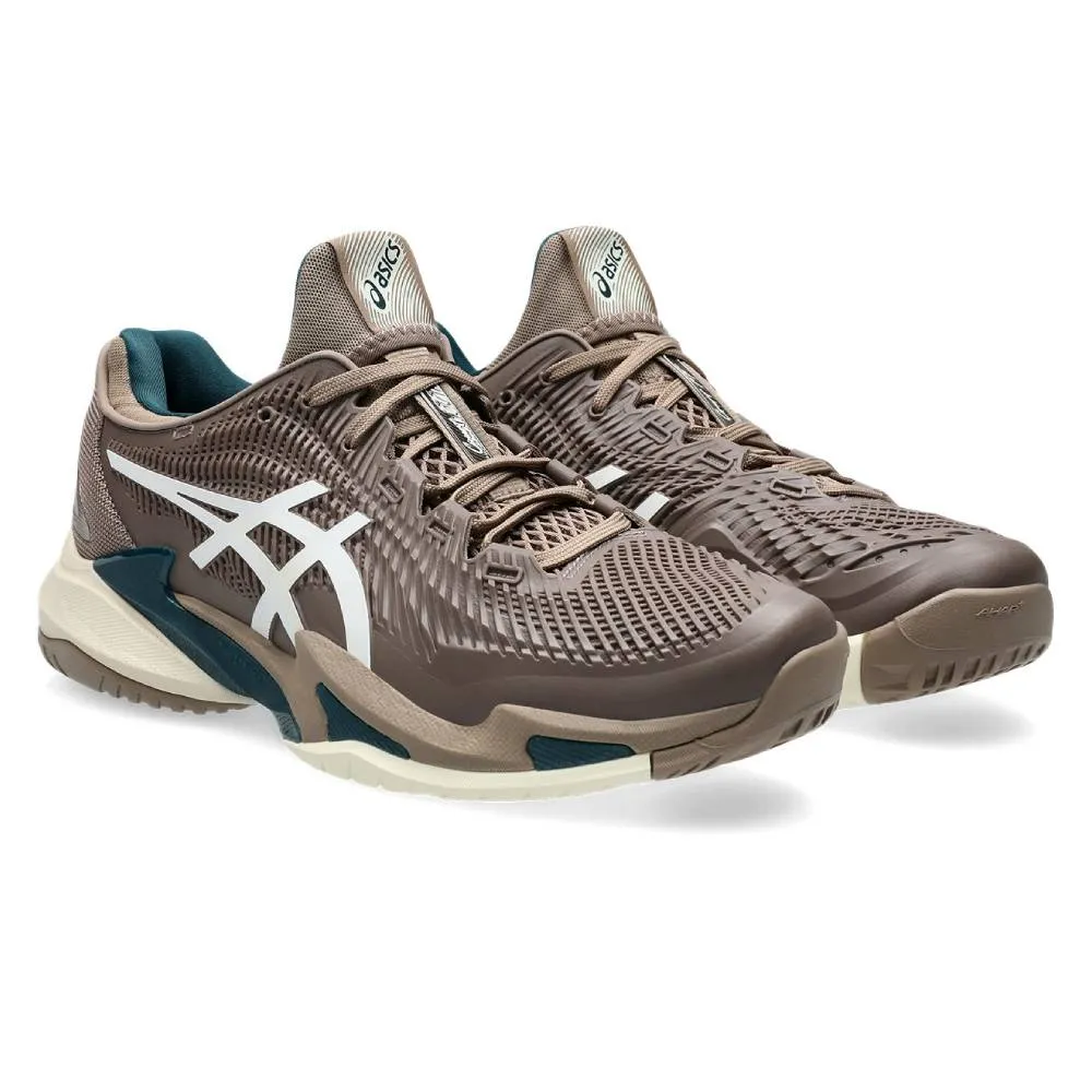 Asics Court FF 3 Men's Tennis Shoe (Taupe Grey/White) Responsive Midsole Wide fit