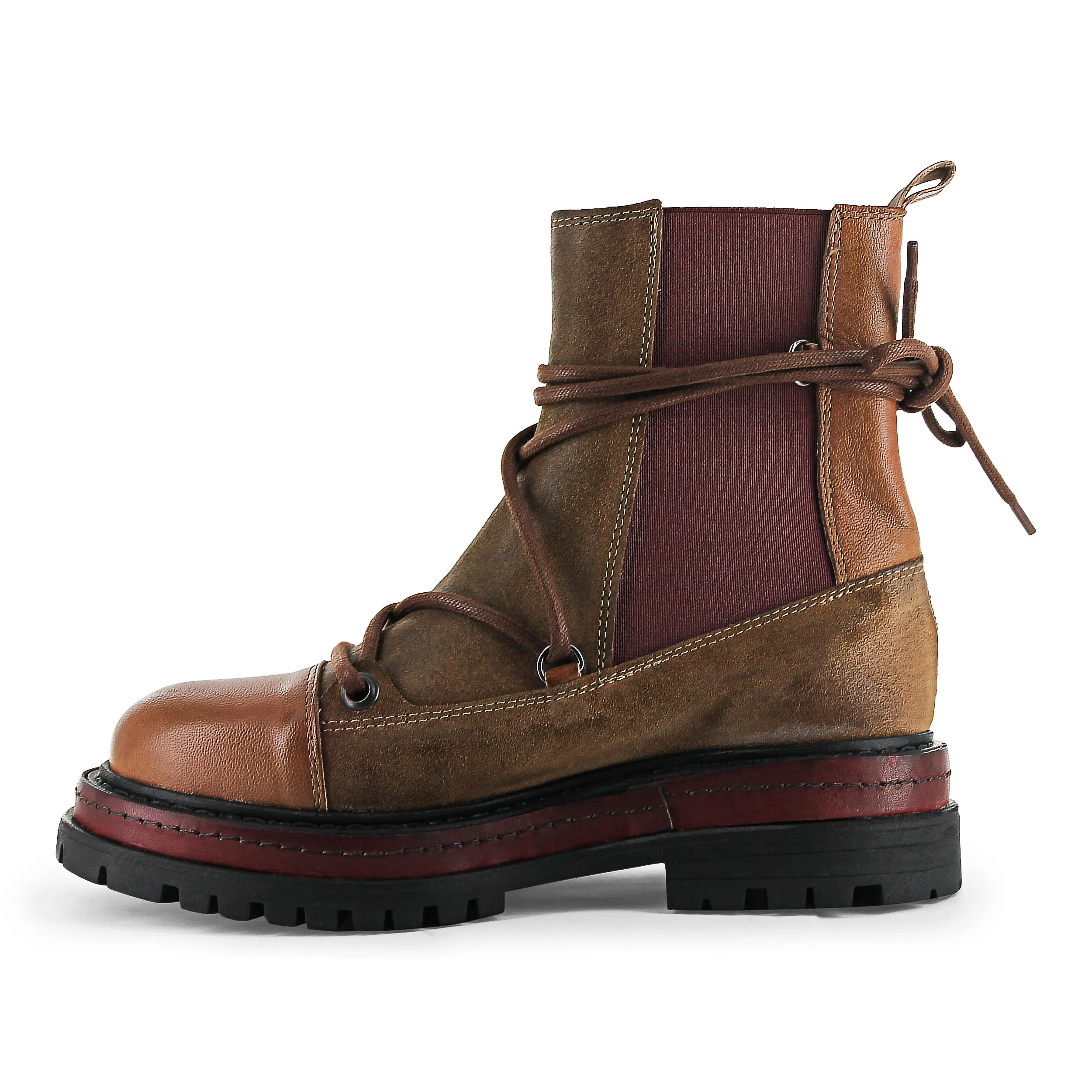 Easy Wear Quick Wear BRIST02 - Brown/Burgundy Chelsea Boot
