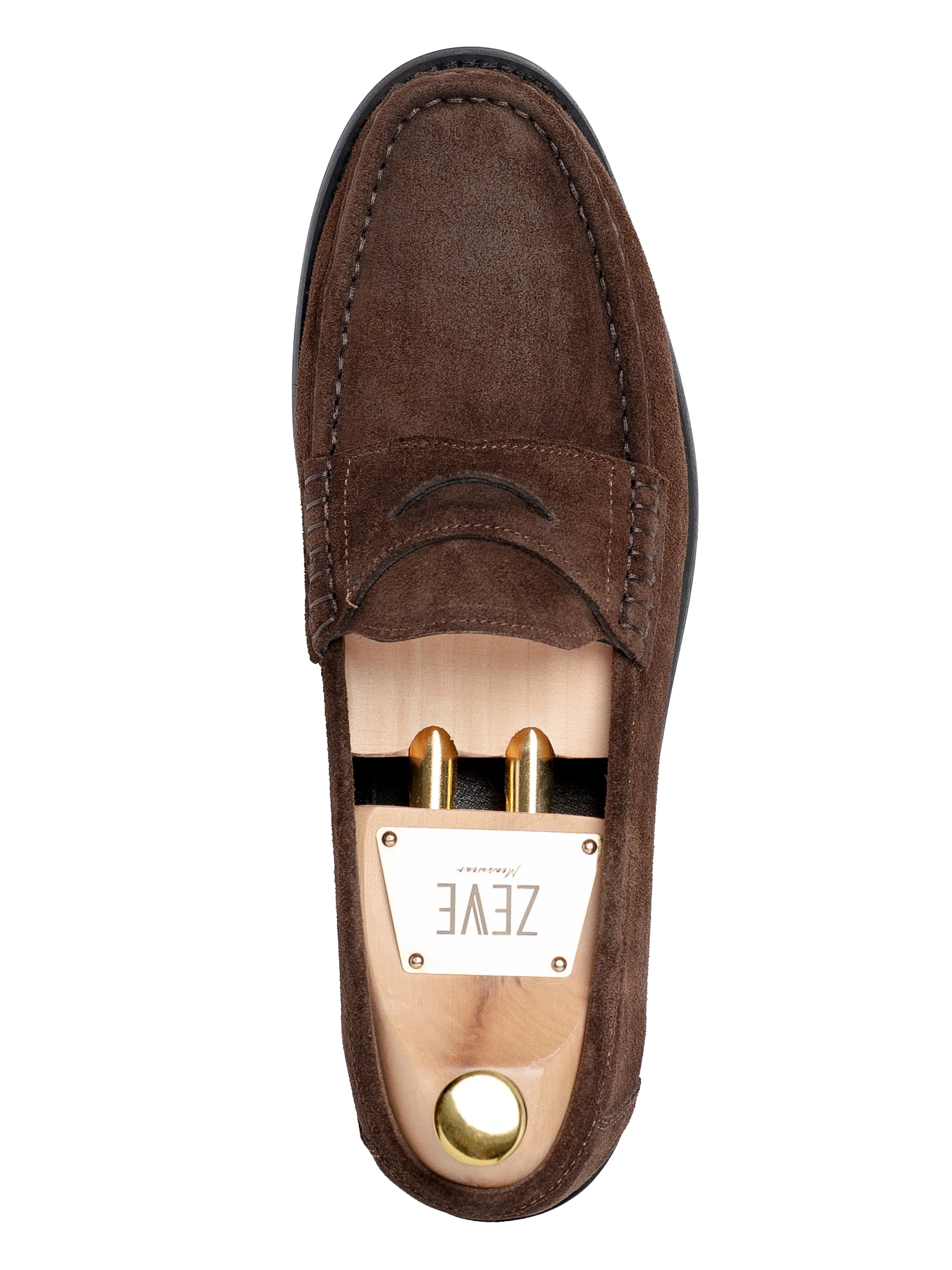 Garden Path Penny Moccasin Loafer - Tobacco Brown Suede Leather