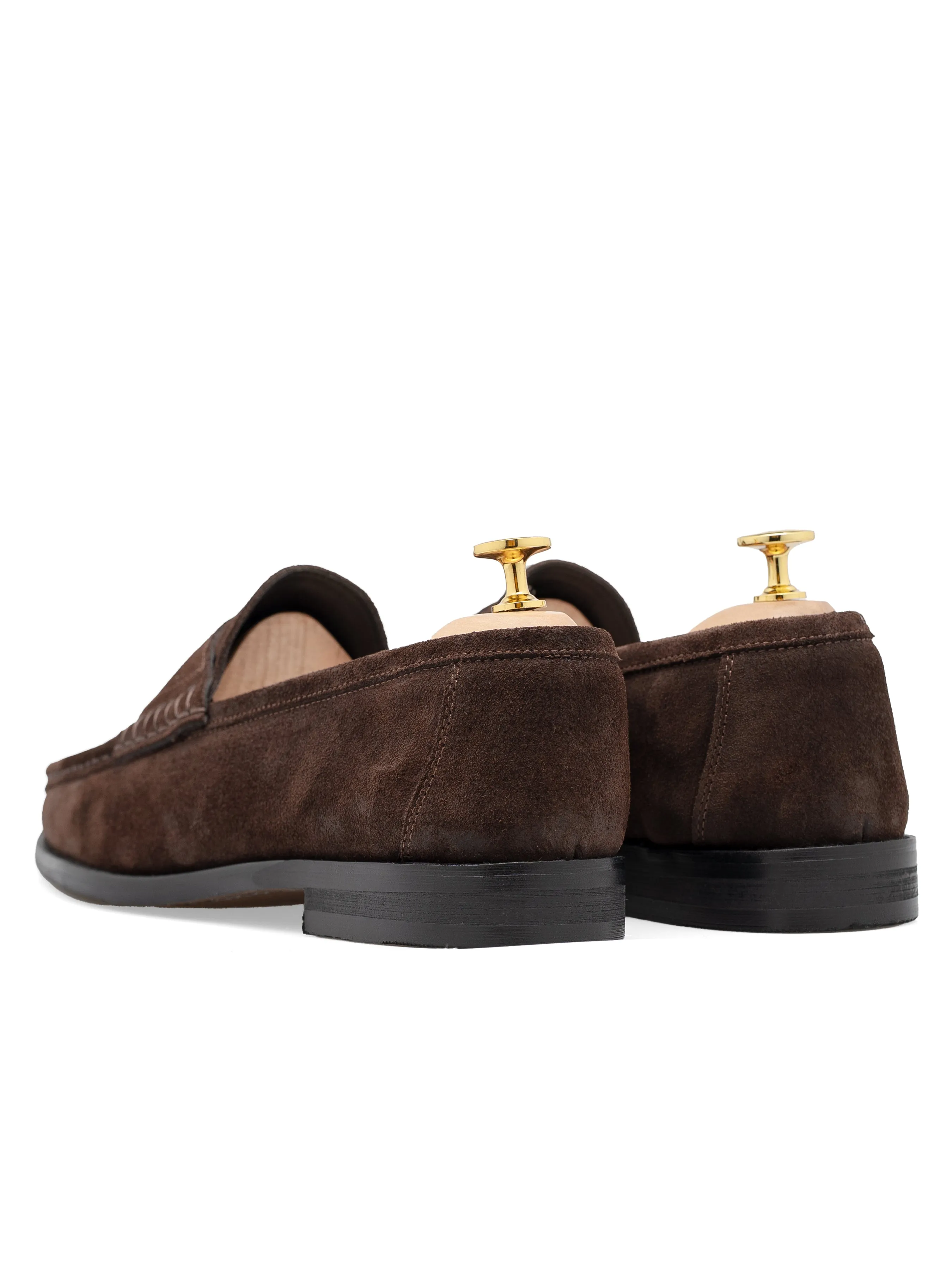 Penny Moccasin Loafer - Tobacco Brown Suede Leather Soft Motion