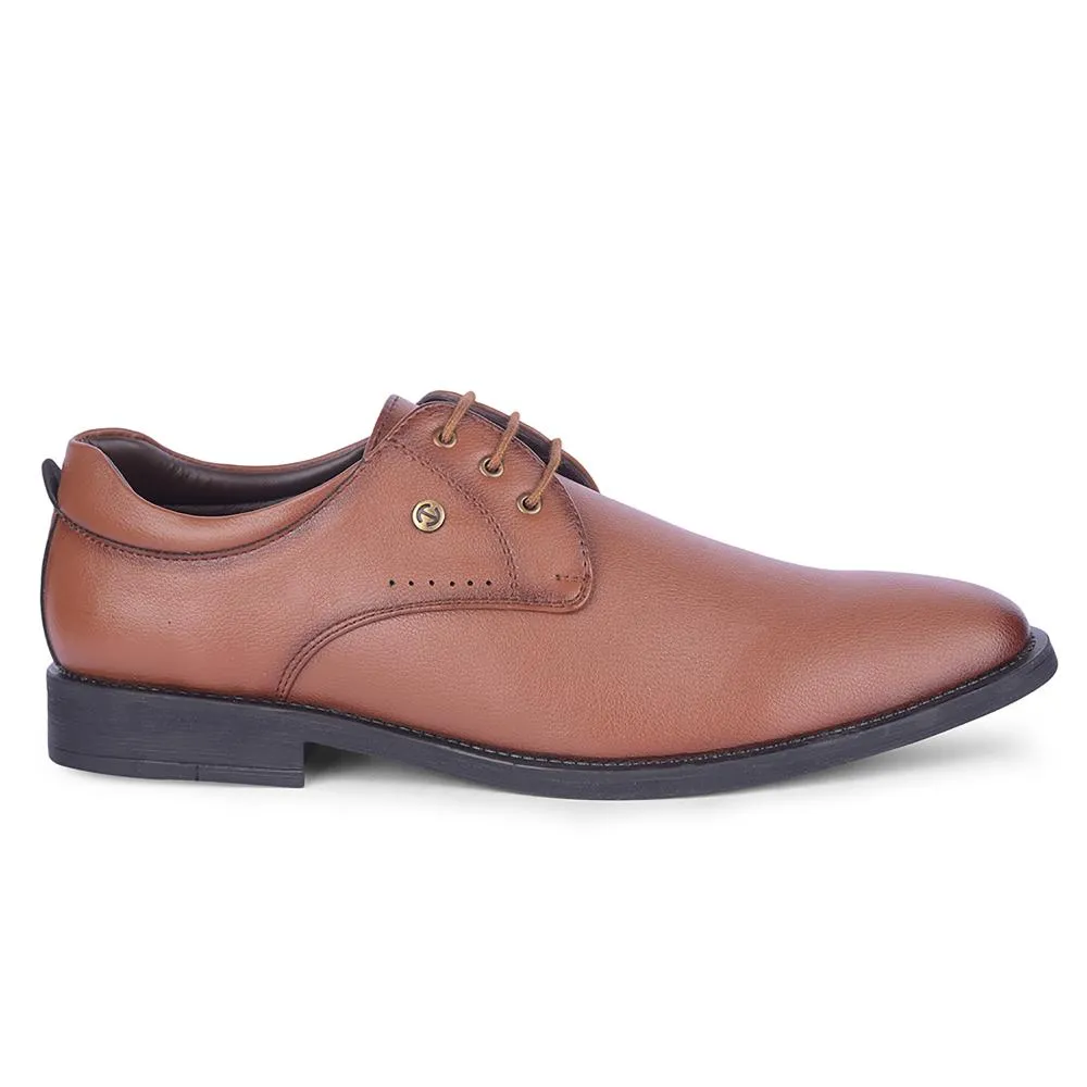 Healers Tan Formal Lacing Derby Shoes For Men SAGAR-16 By Liberty Timeless Work Fit