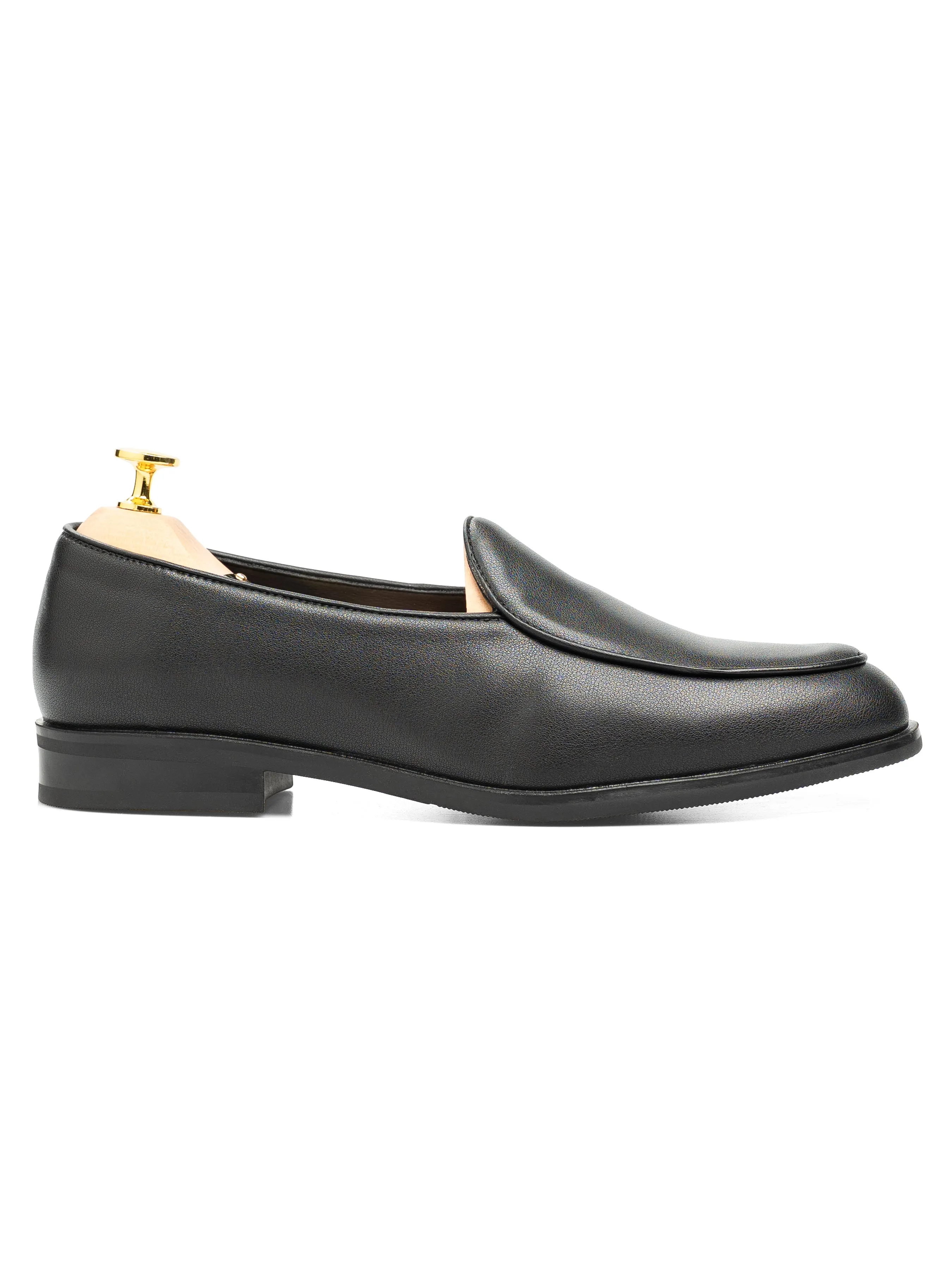 Urban Flow Belgian Loafer - Solid Black Leather