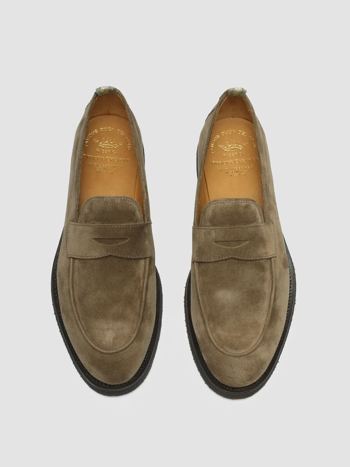 Neat Pace Lightweight Slip-Ons OPERA FLEXI 101 - Taupe Suede Penny Loafers