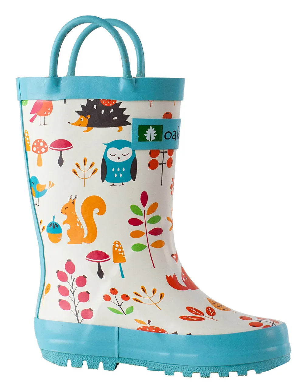 Forest Animals Loop Handle Rubber Rain Boots Slip Protection Walking Gear Boots