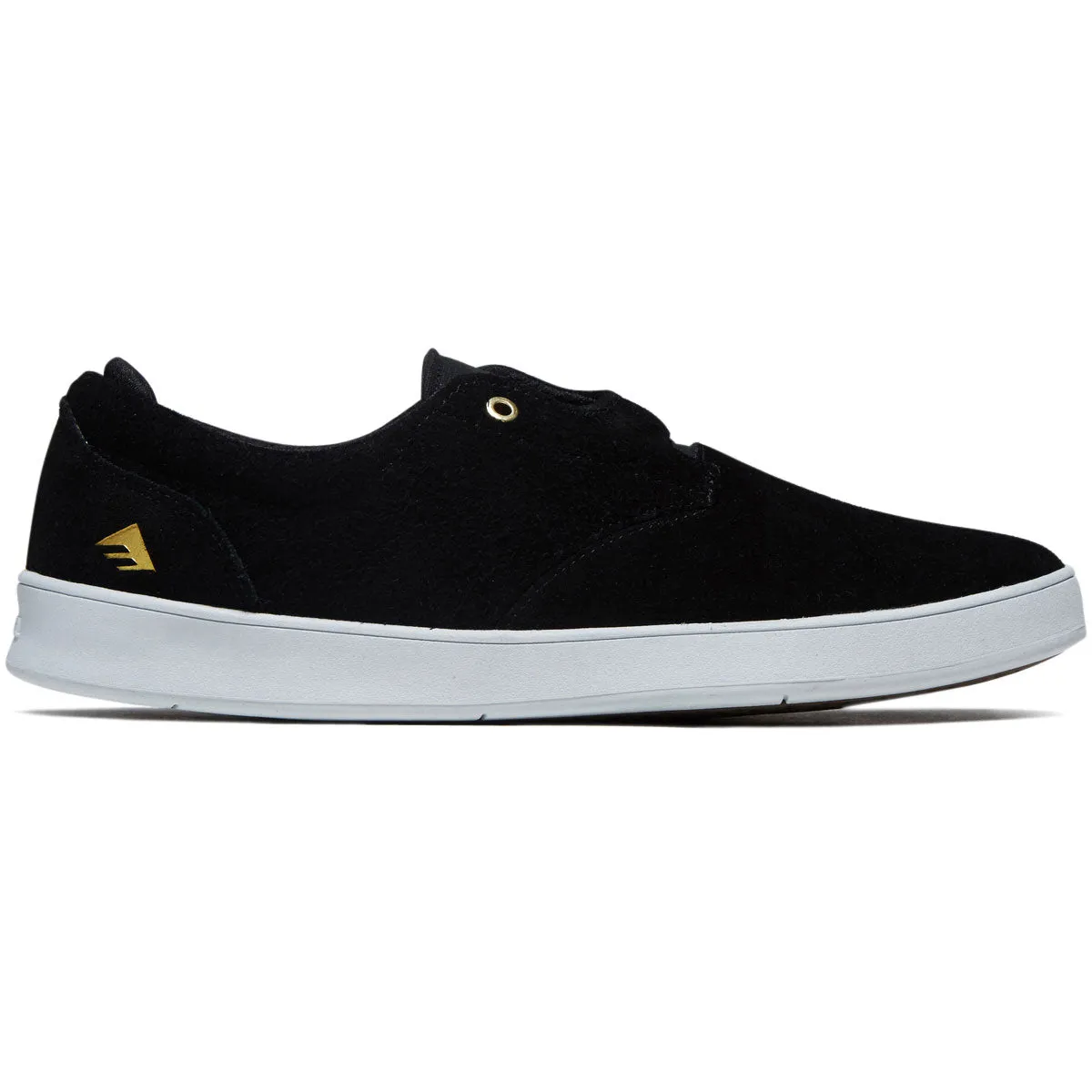 Emerica Romero Skater Shoes - Black/White/Gold Ankle Guard