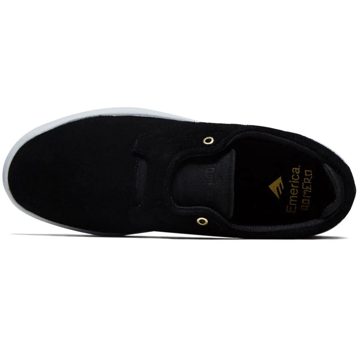 City Step Emerica Romero Skater Shoes - Black/White/Gold