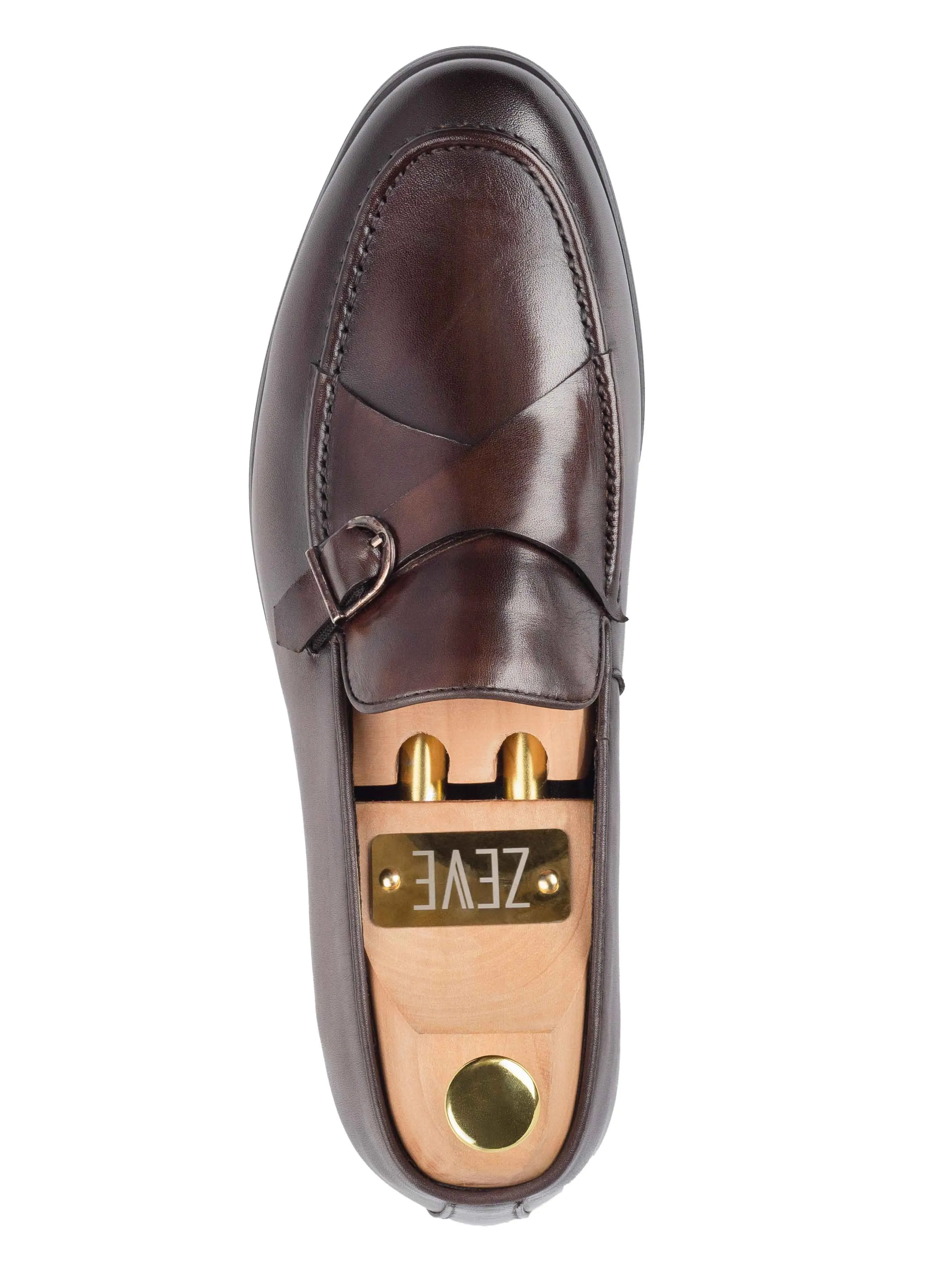 Joy Step Leo Duo Strap Loafer - Coffee (Hand Painted Patina)