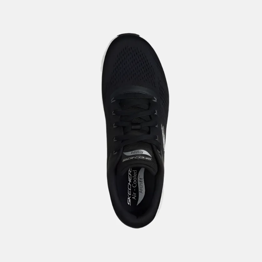 Skechers Arch Fit 2.0 Men's Running Shoes -Black/White running with a bandana