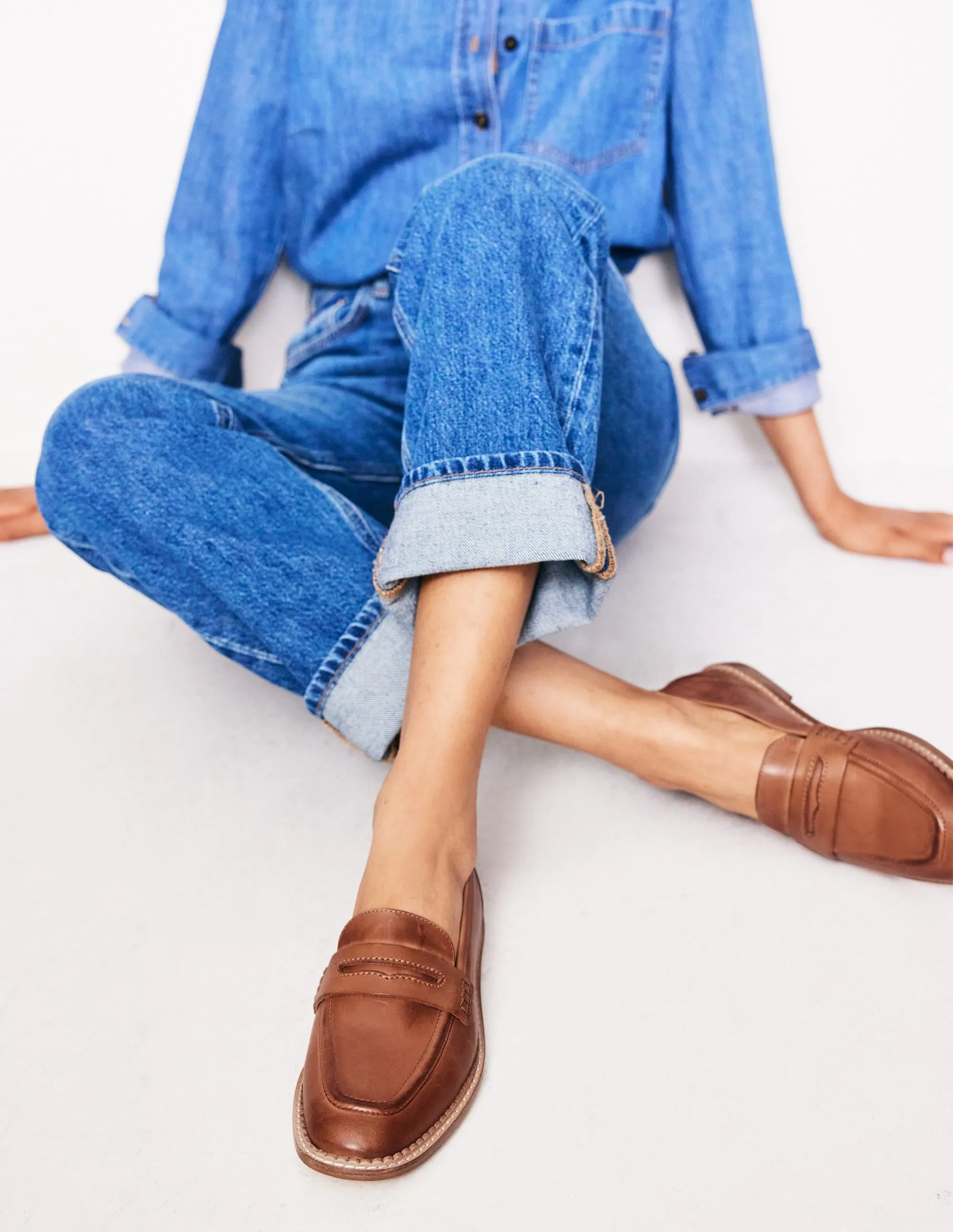Walking Comfort Active Flow Nya Penny Loafers-Tan Burnished Leather