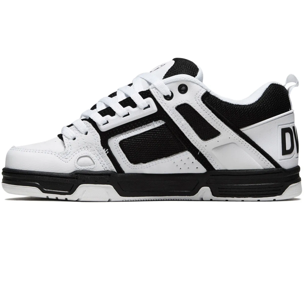DVS Comanche Shoes - White/Black/White Leather Lace Comfort