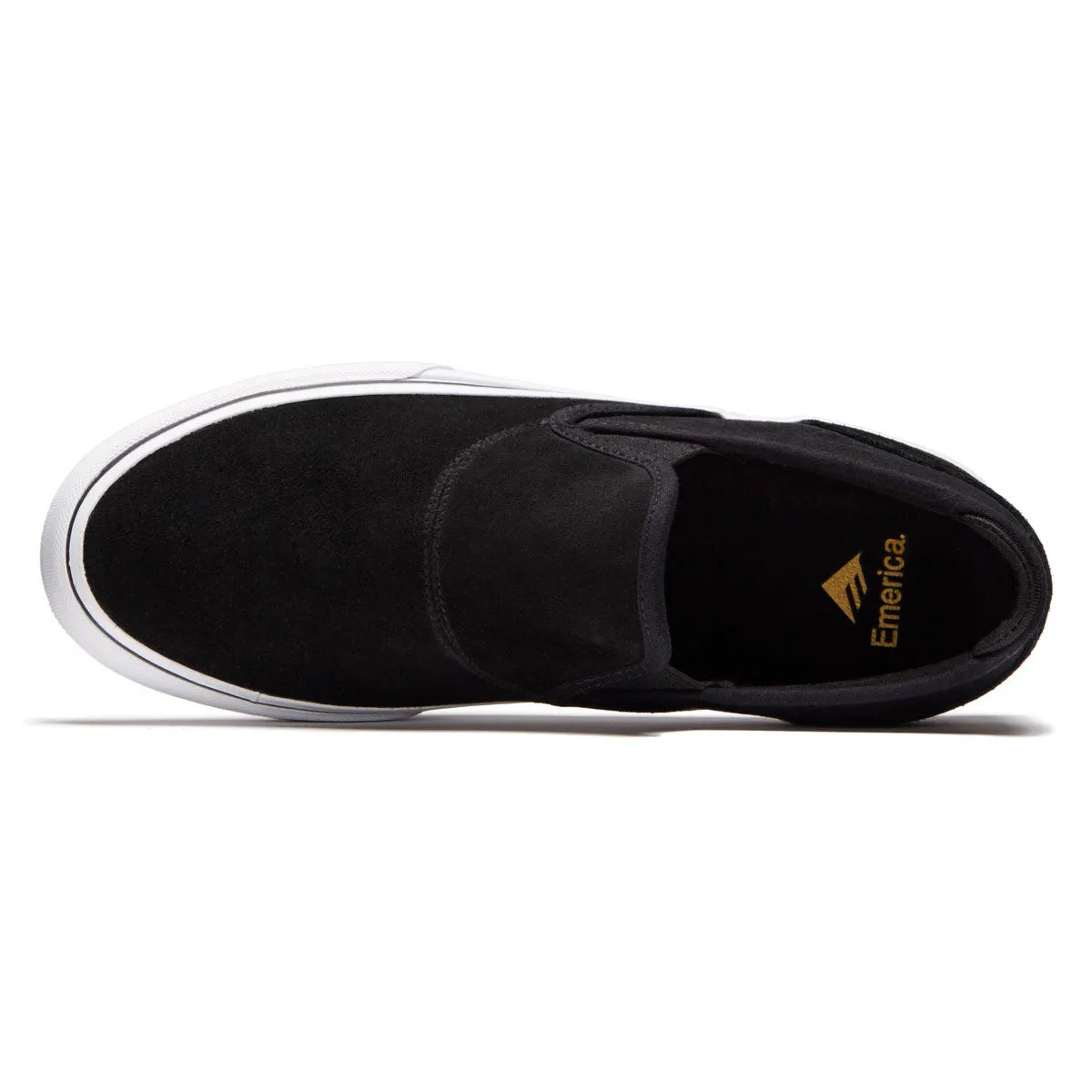 Emerica Wino G6 Slip-on Shoes - Black/White/Gold Secure Style