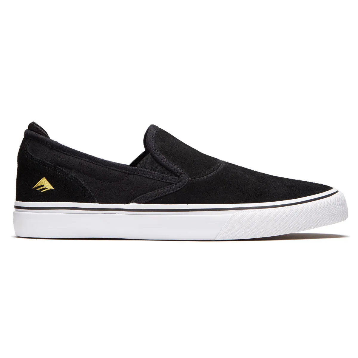Emerica Wino G6 Slip-on Shoes - Black/White/Gold Airy Upper Day Comfort