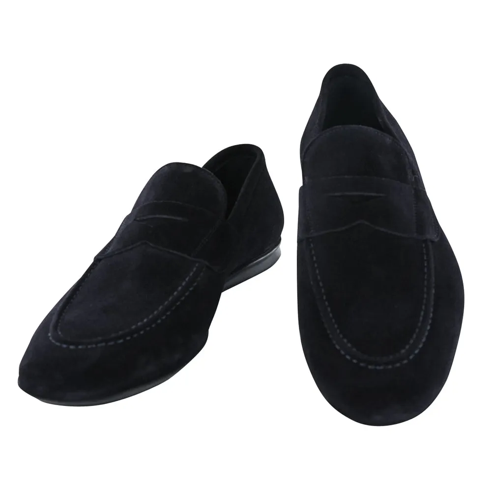 Grip Sure Breathable Cushioning Fiori Di Lusso Dark Blue Penny Loafers