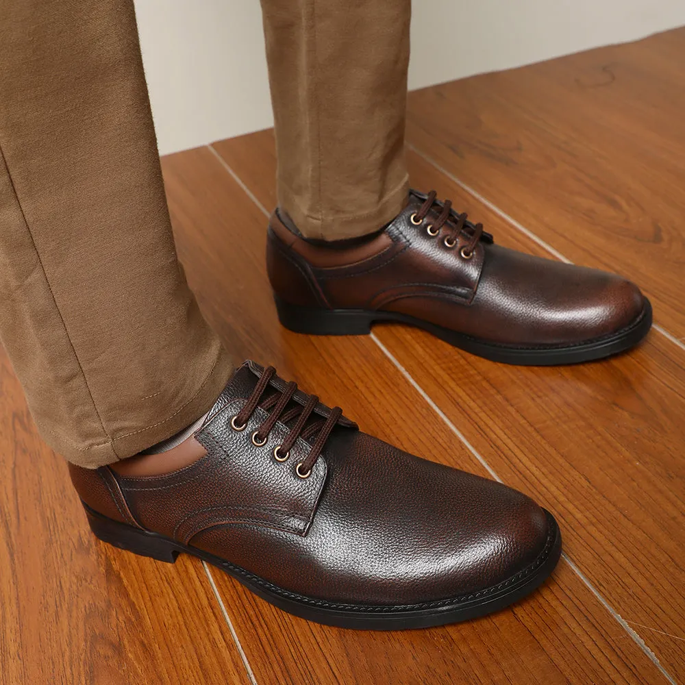 Healers Formal Brown Lace-Up Derby Shoes For Men GAS-C17 By Liberty Outdoor Ready