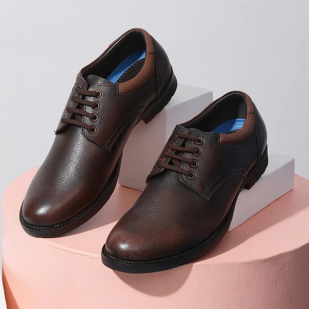 Comfortable Daily Wear Smooth Interior Lining Healers Formal Brown Lace-Up Derby Shoes For Men GAS-C17 By Liberty