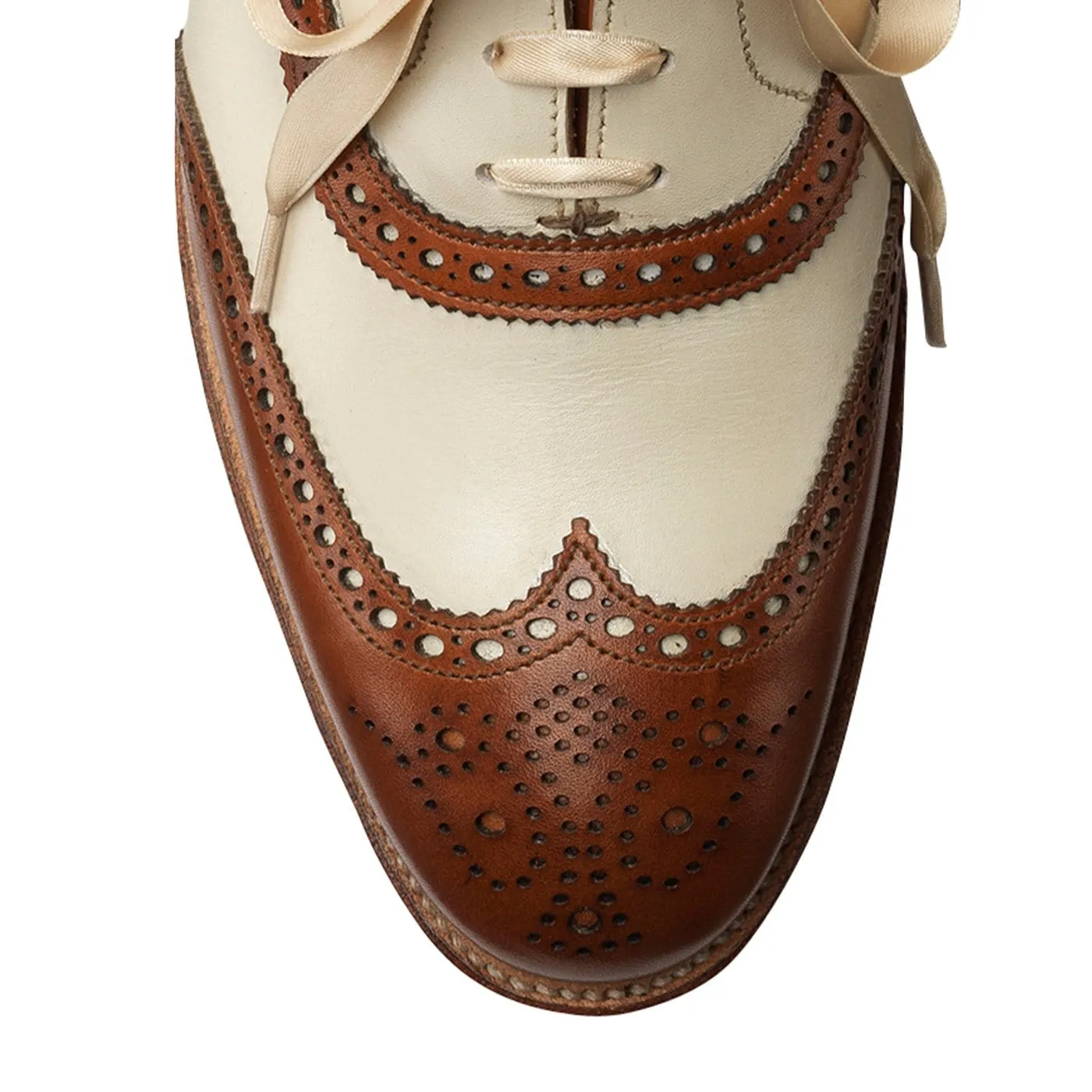 Easy to Wear Leather Step Style Alice Tan & Ivory Burnished Calf