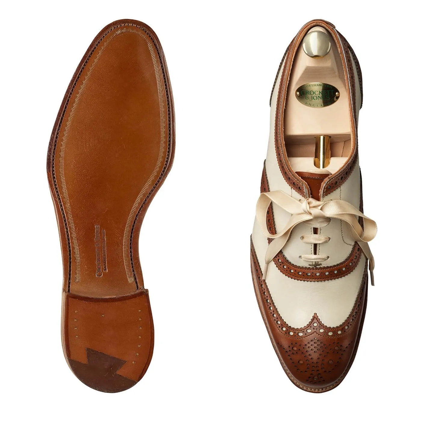 Moisture wicking Alice Tan & Ivory Burnished Calf